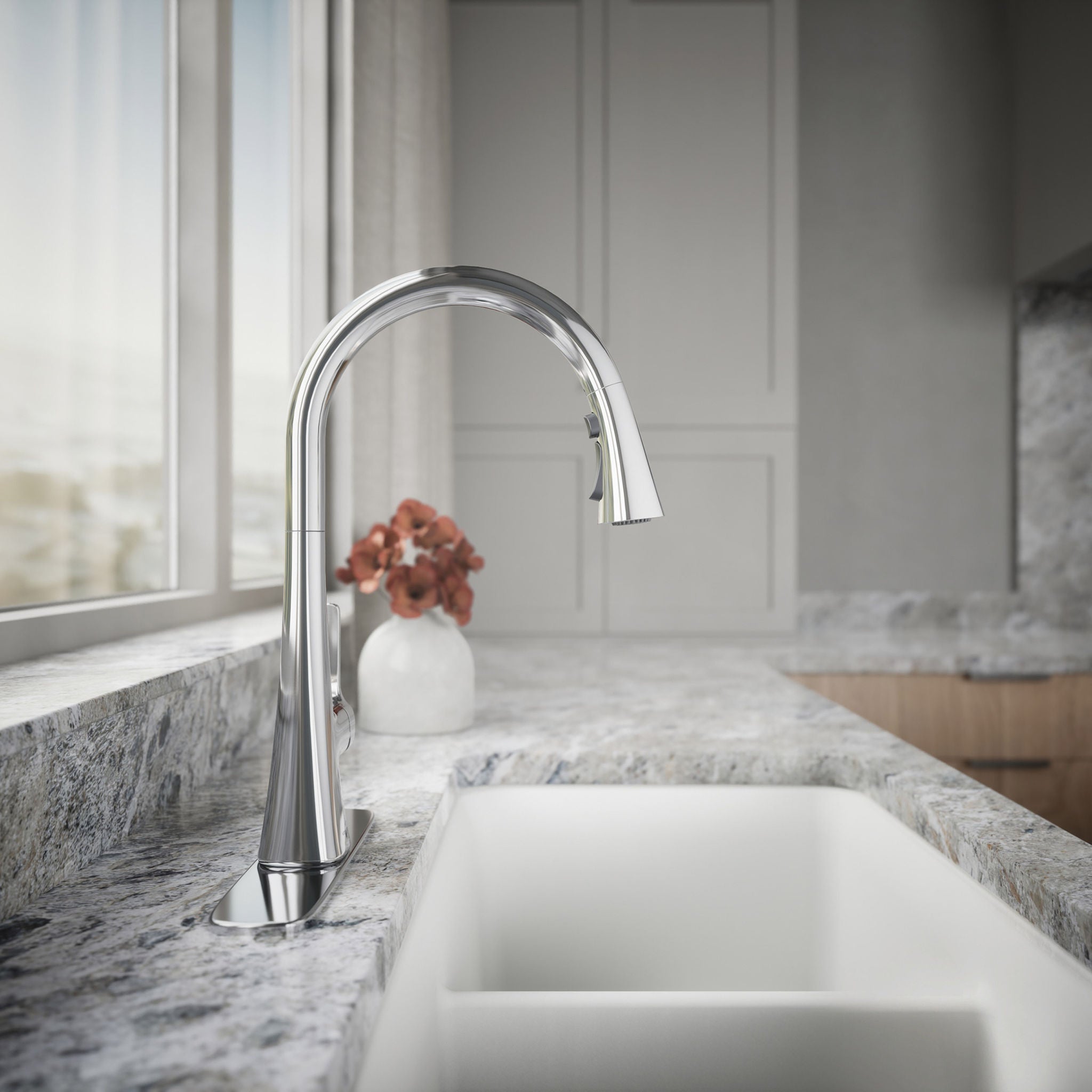 Kohler Guild Pull-down Kitchen Sink Faucet with Three-function Sprayhead