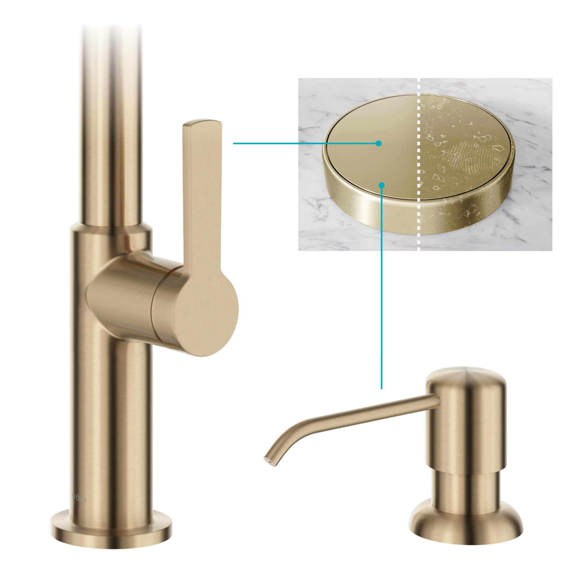 KRAUS Pull-down Kitchen Faucet with Matching Soap Dispenser