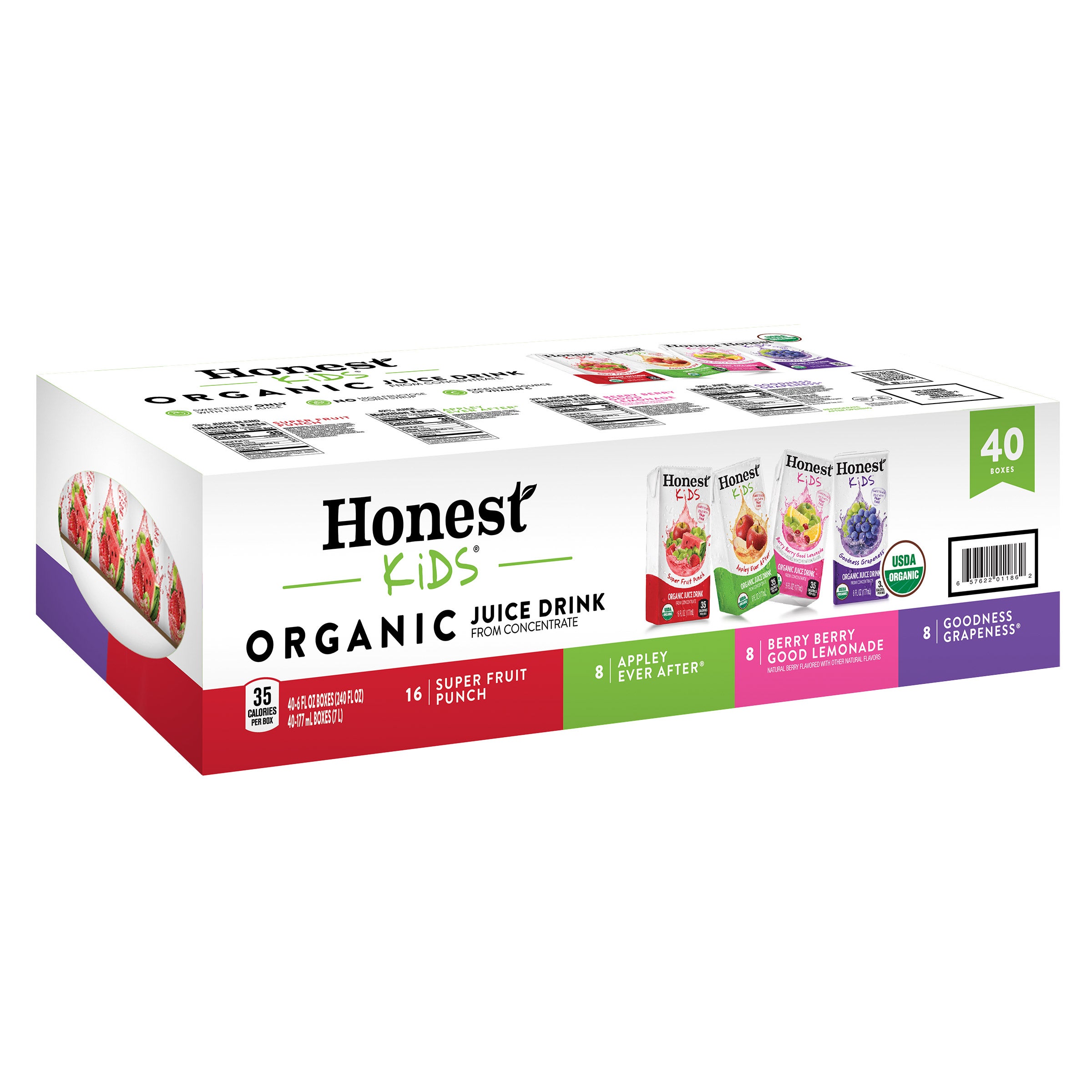 Honest Kids, Organic Juice Drink, Variety Pack, 6 fl oz, 40-Count