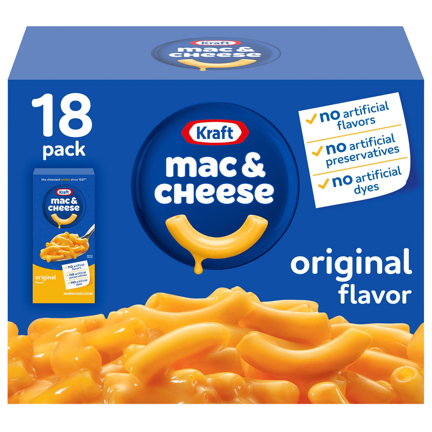 Kraft, Macaroni & Cheese Dinner, 7.25 oz, 18-Count