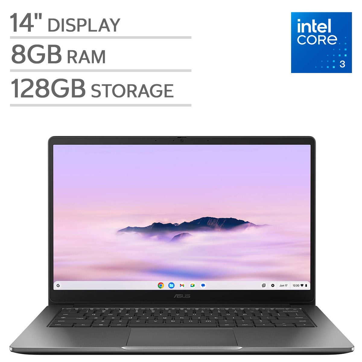 ASUS CX14 14" Chromebook Laptop - Intel Core 3 Processor - Full HD (1920 x 1080) - 8GB RAM - 128GB eMMC - ChromeOS.
