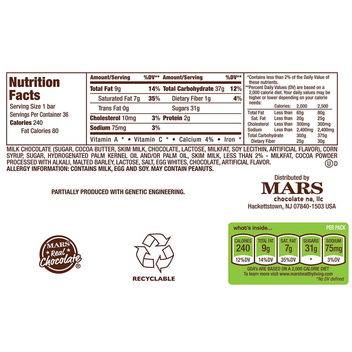 Milky Way Full Size Chocolate Candy, Caramel, 1.84 oz, 36-count