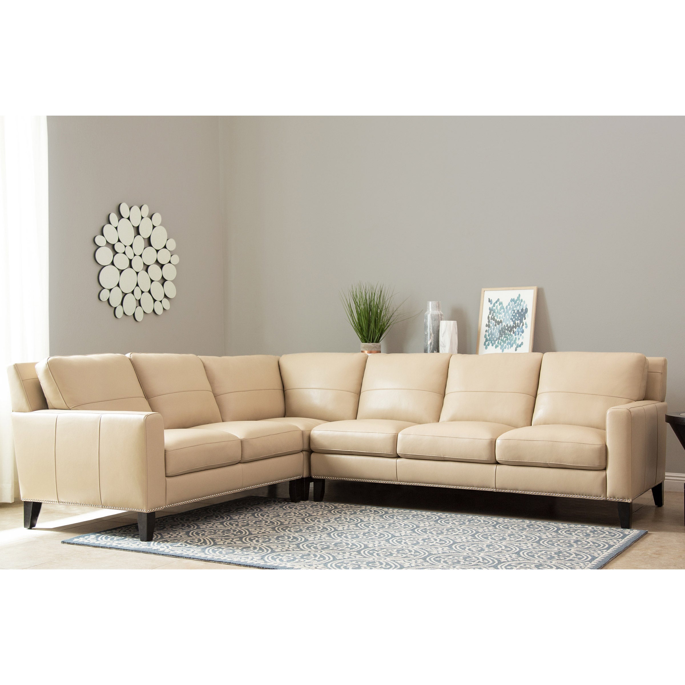 Warren Top Grain Leather Sectional