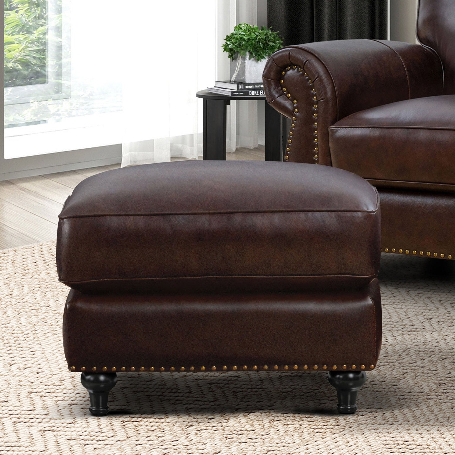 Mortara Leather Ottoman
