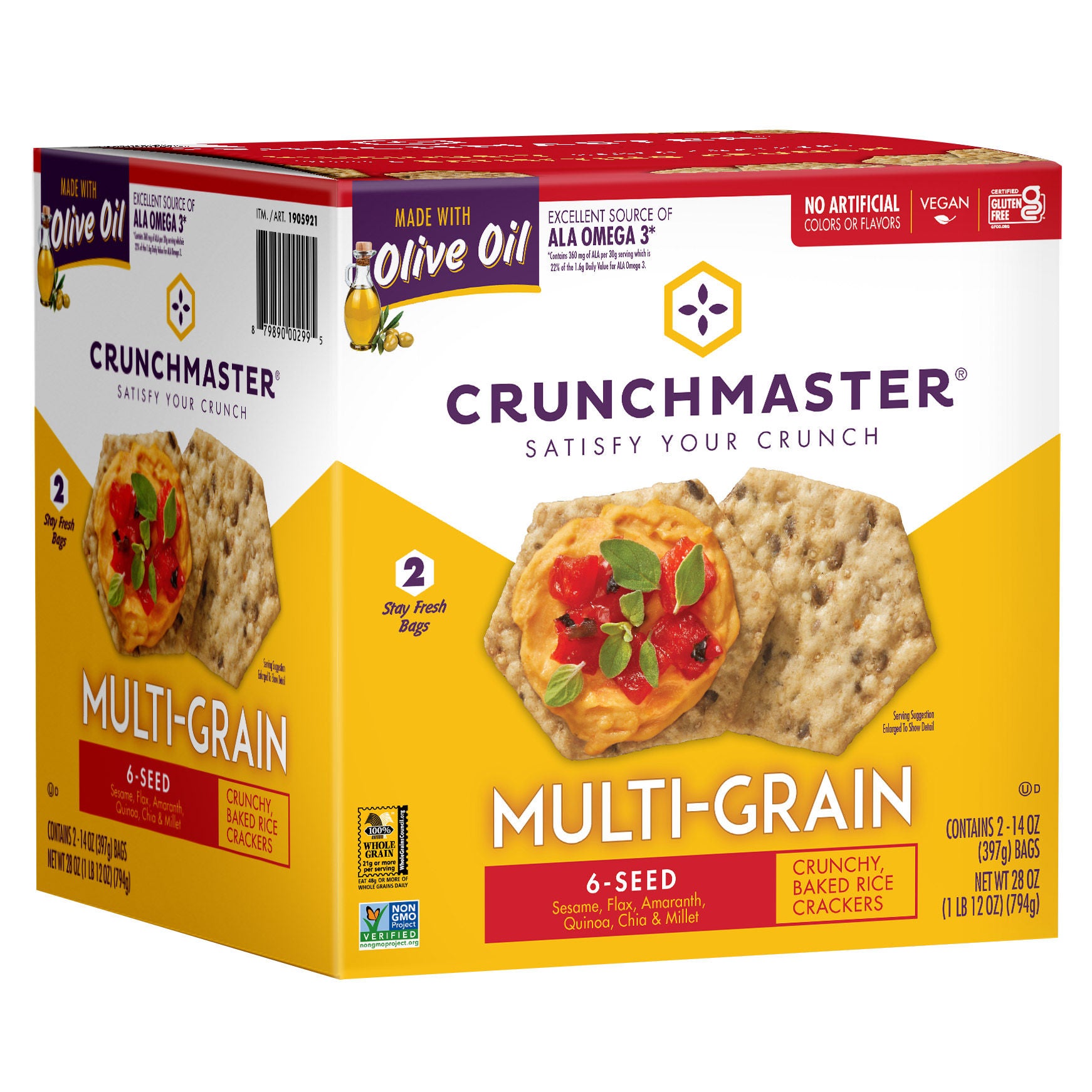 Crunchmaster 6-Seed Multi-Grain Crackers, 28 oz
