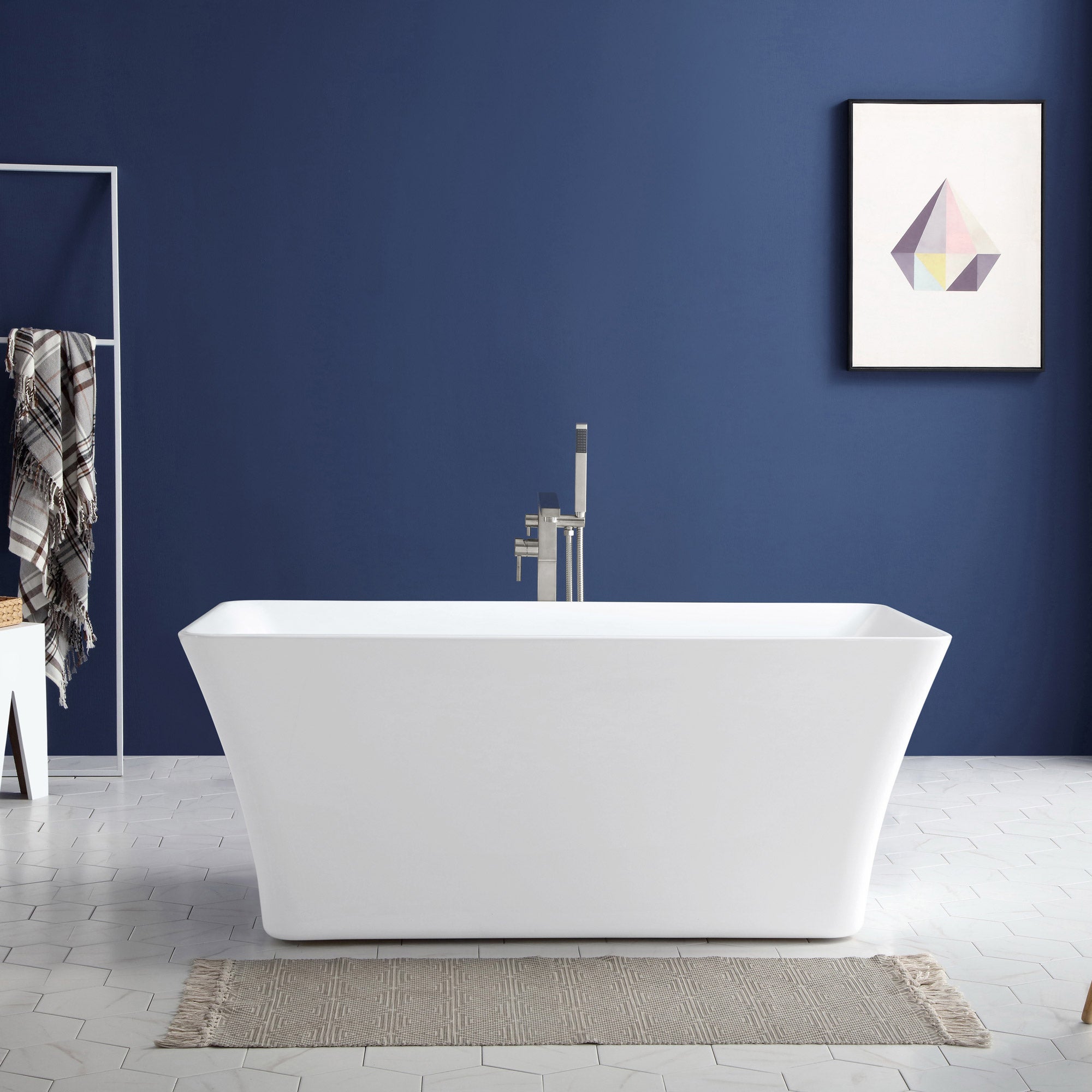 OVE Decors Declan 59" Freestanding Bathtub with Center Drain