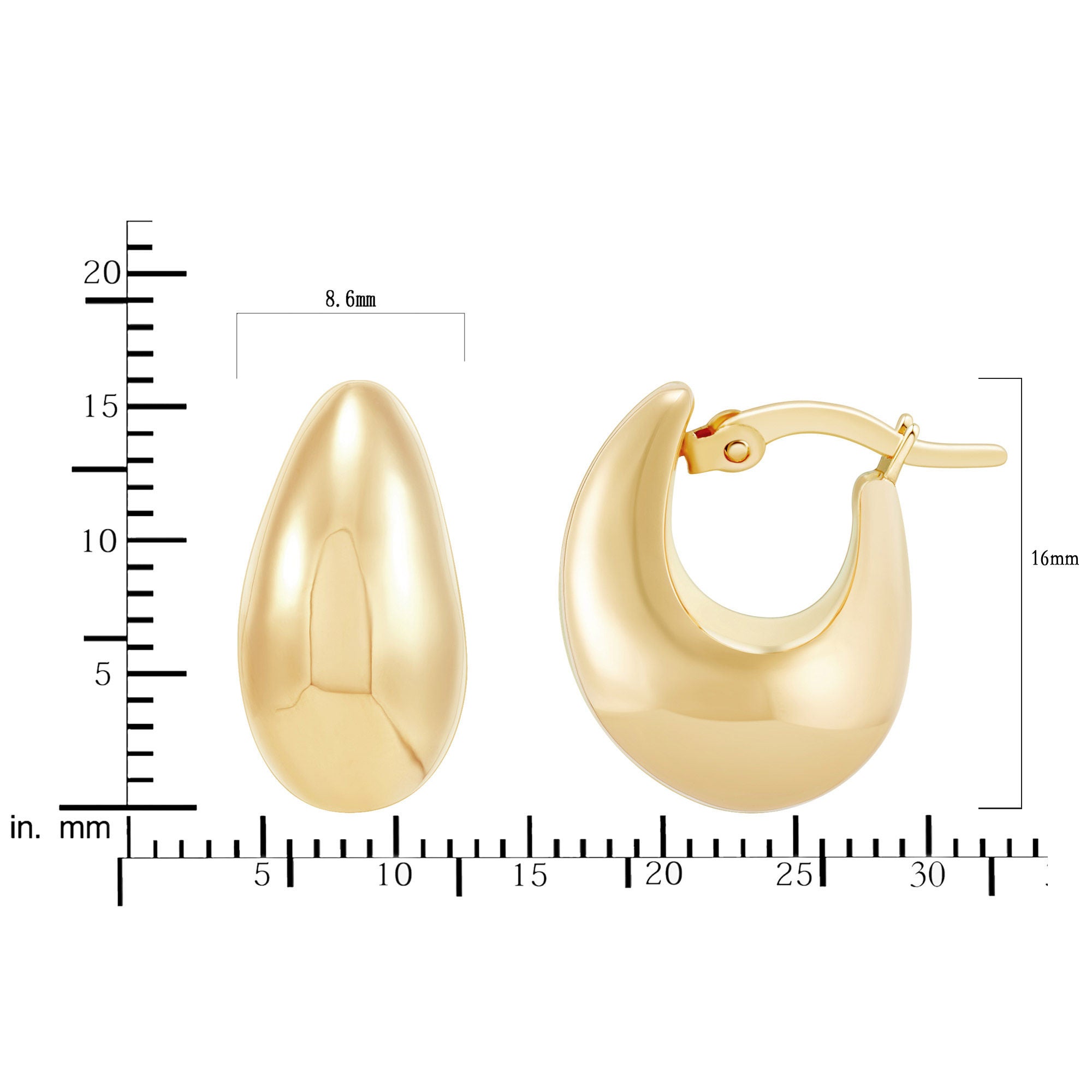14kt Yellow Gold Wide Hoop Earrings
