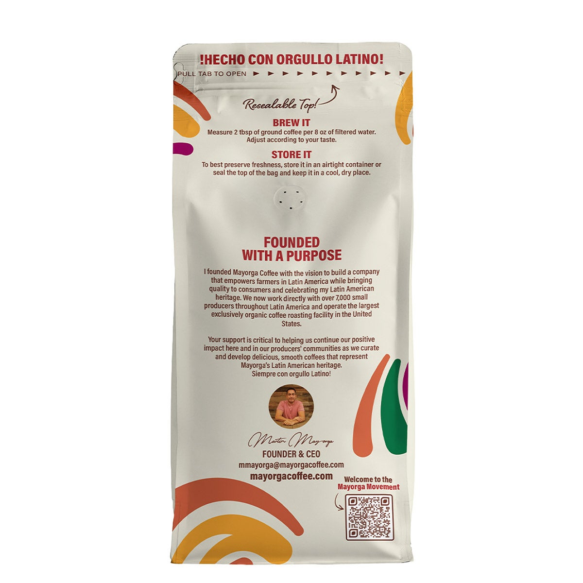 Mayorga Buenos Días, USDA Organic, Light Roast, Whole Bean Coffee, 2lb, 2-pack