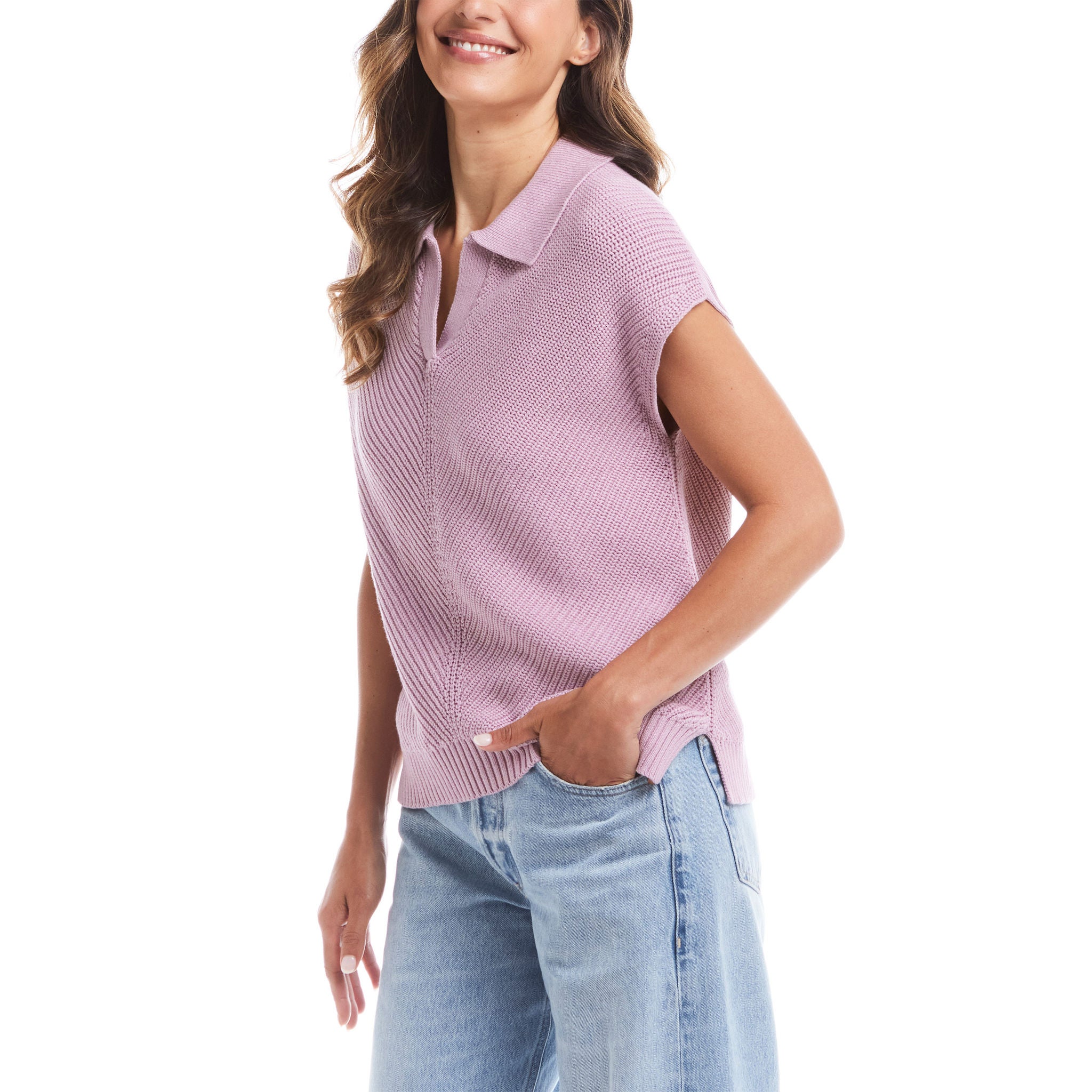 Weatherproof Vintage Women's Cotton Cap Sleeve Sweater