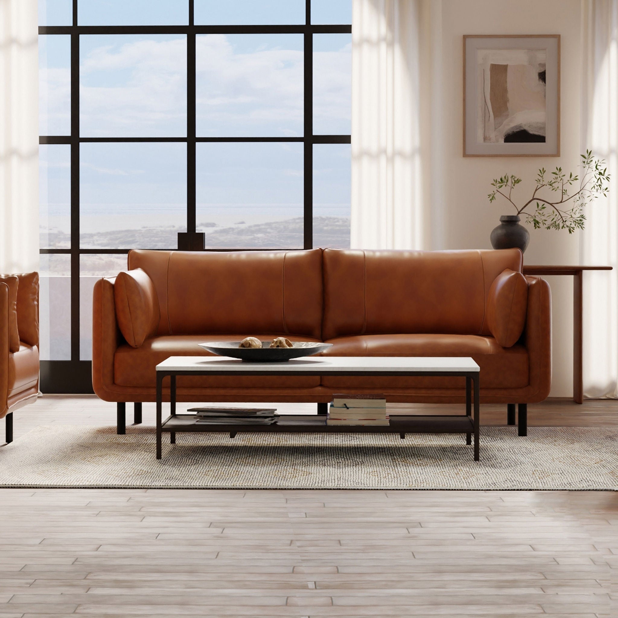 Simone Top Grain Leather Sofa
