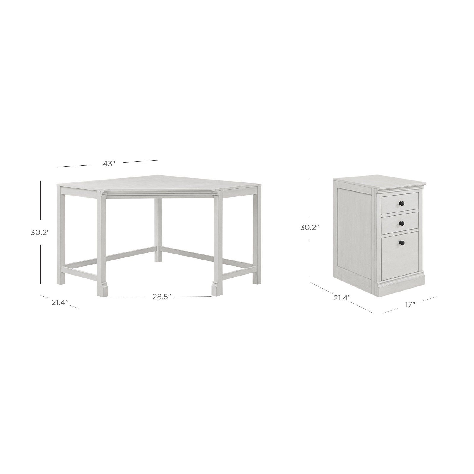 Thomasville 60" 3-piece Modular Corner Desk
