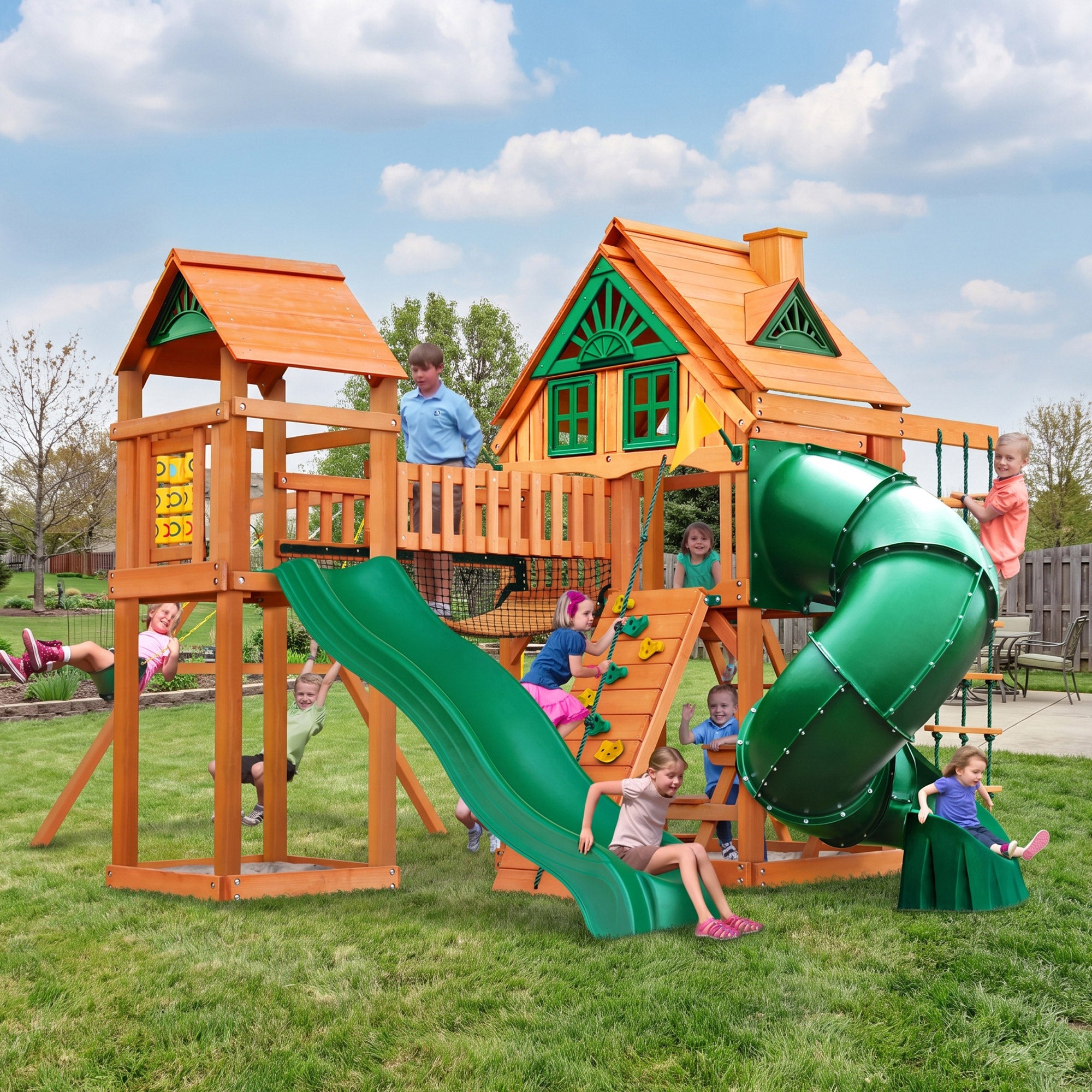 Gorilla Playsets Wilderness Gym Swing Set - Installation Included