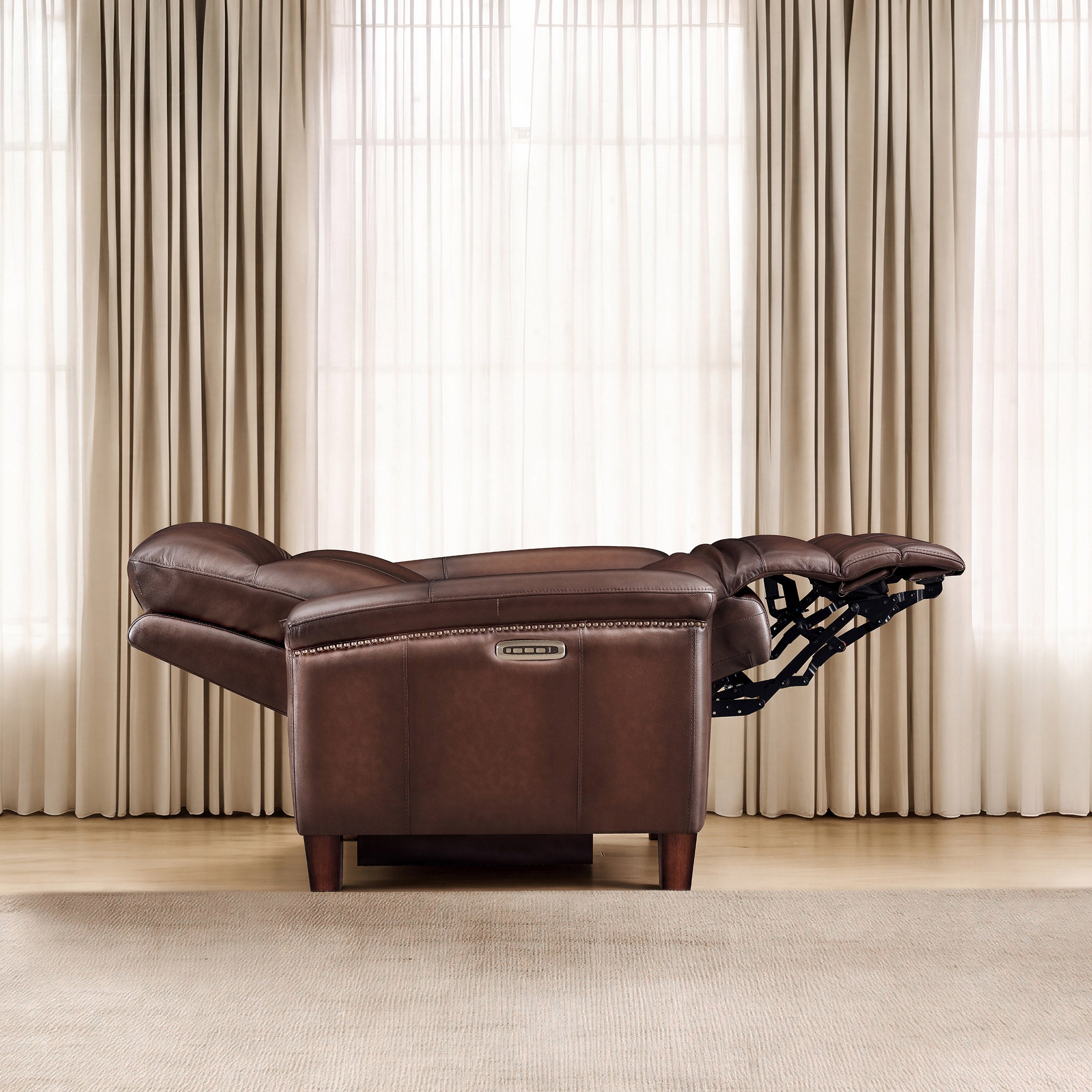 Frederick 2-piece Leather Power Reclining Set with Power Headrests and Lumbar, Sofa and Recliner