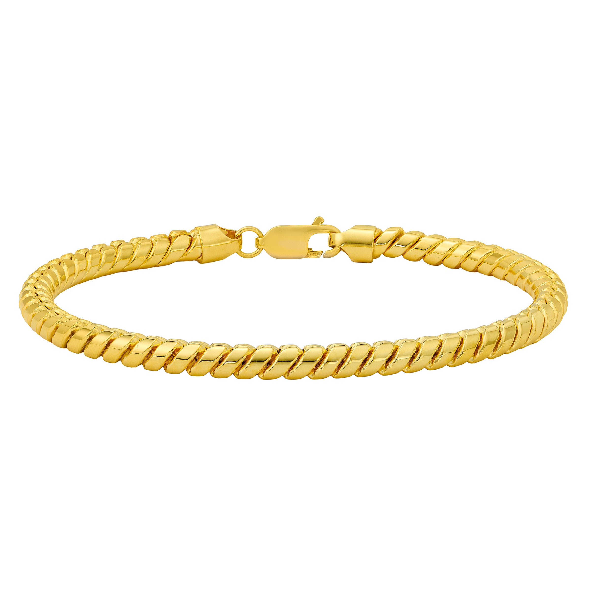 18kt Yellow Gold Round Curb Bracelet