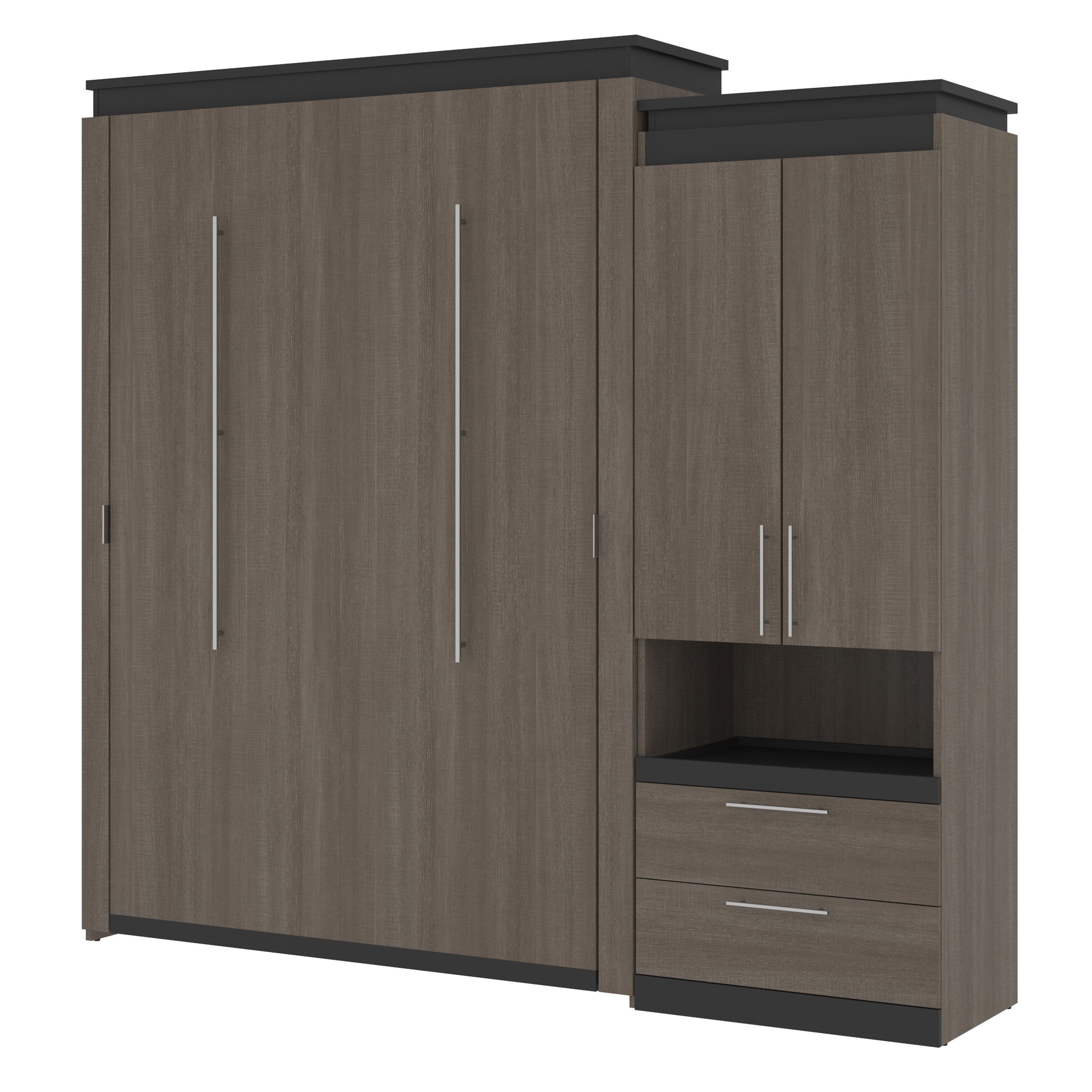 Orion Queen Wall Bed with Storage Cabinet and Nightstand