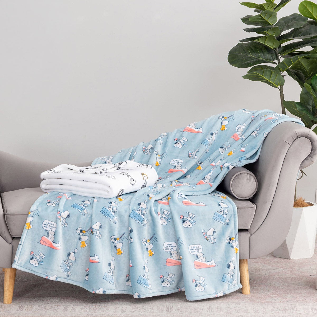 Peanuts Printed VelvetLoft Throw, 2-pack