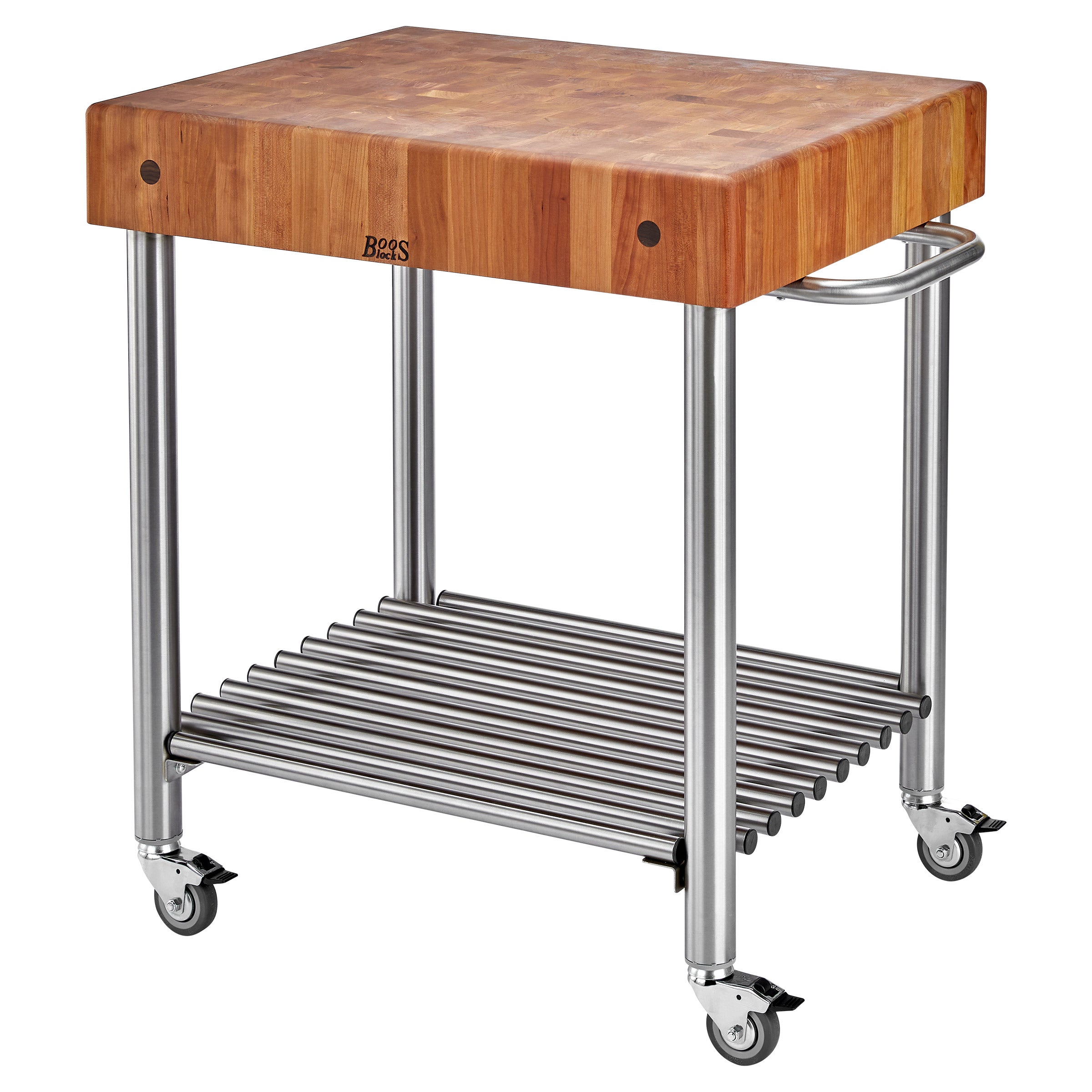 John Boos Cucina D'amico 5" Cherry End Grain Butcher Block Cart