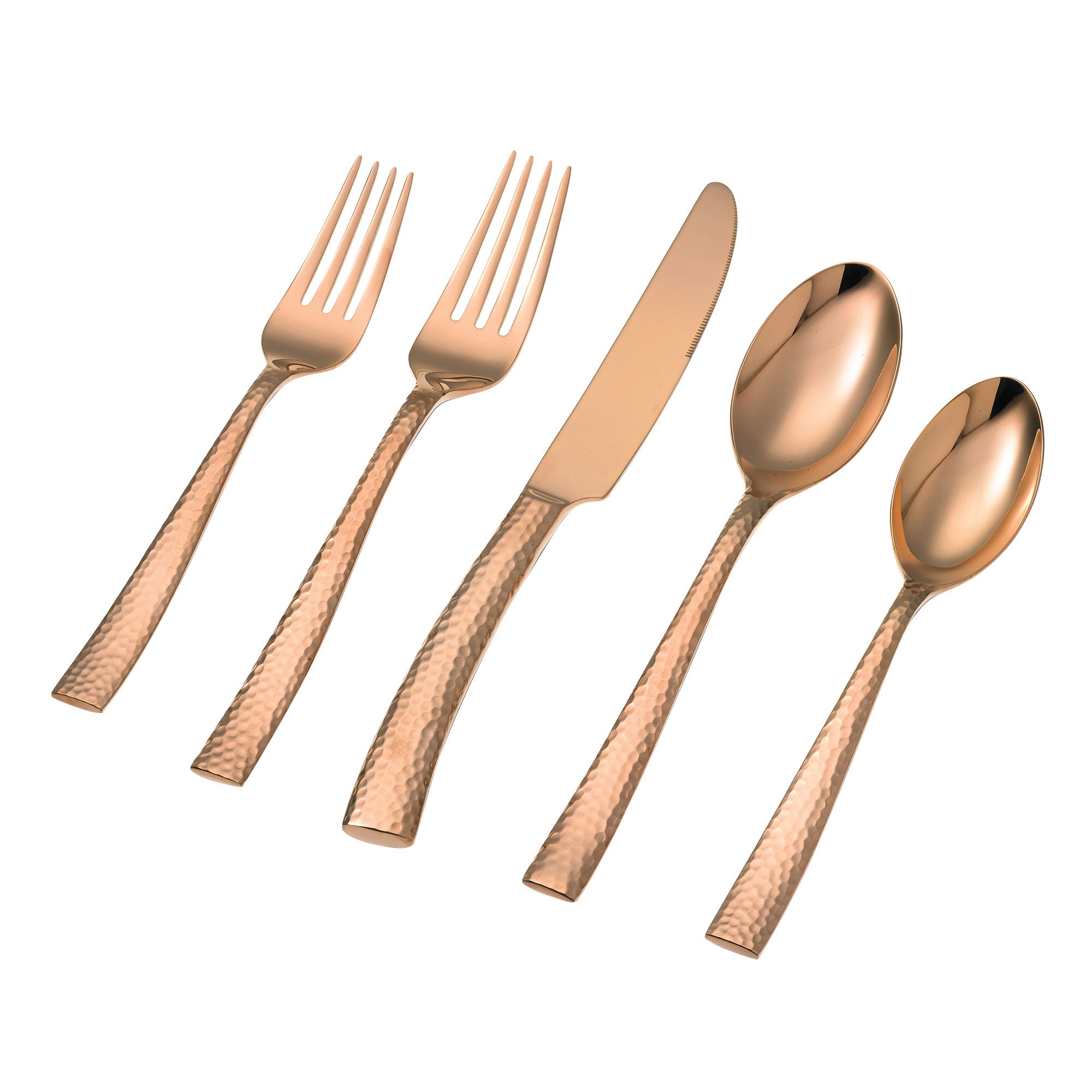 Argent Orfévres Paris Copper 20-piece Hammered Flatware Set