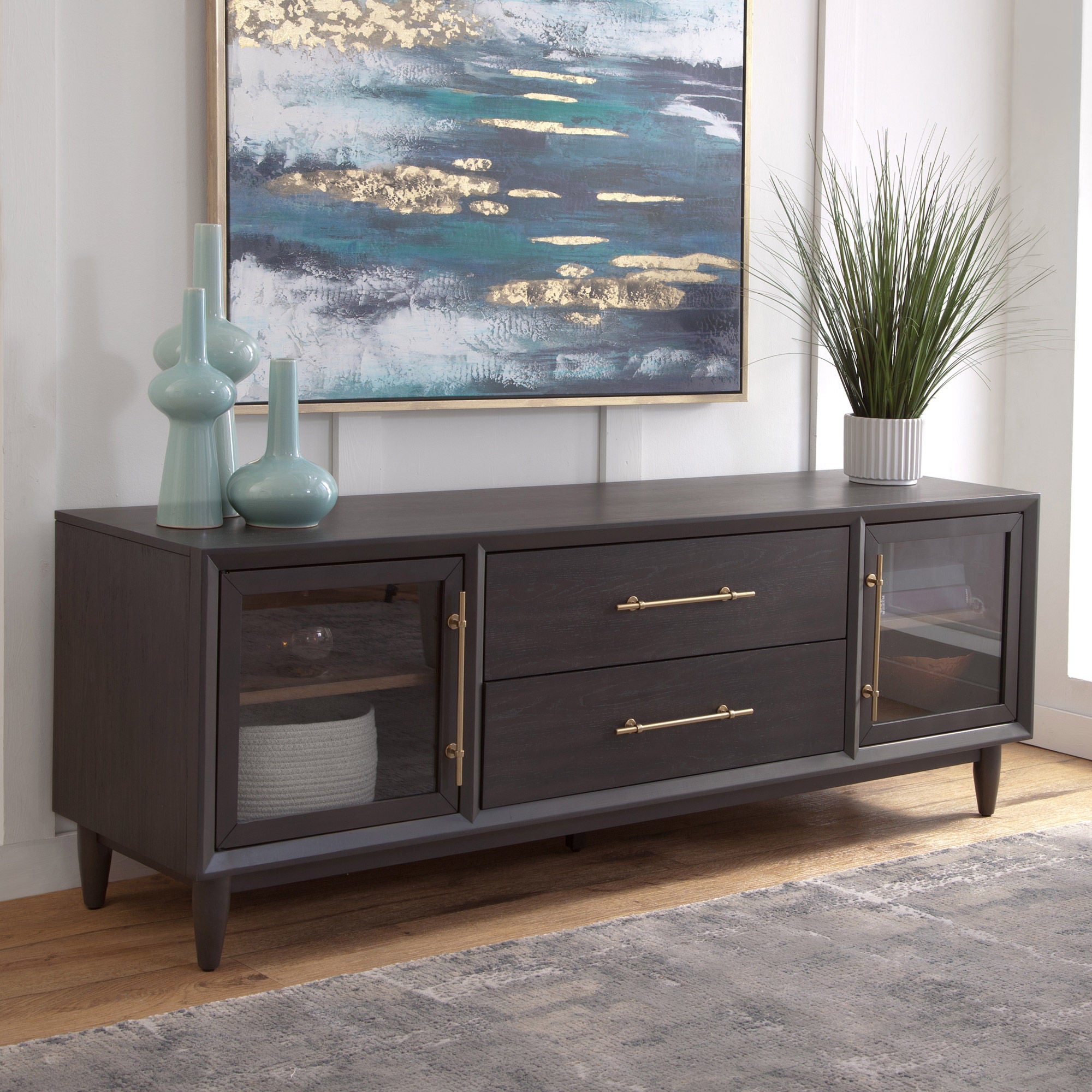 Milo Falls 72" Accent Console, Black
