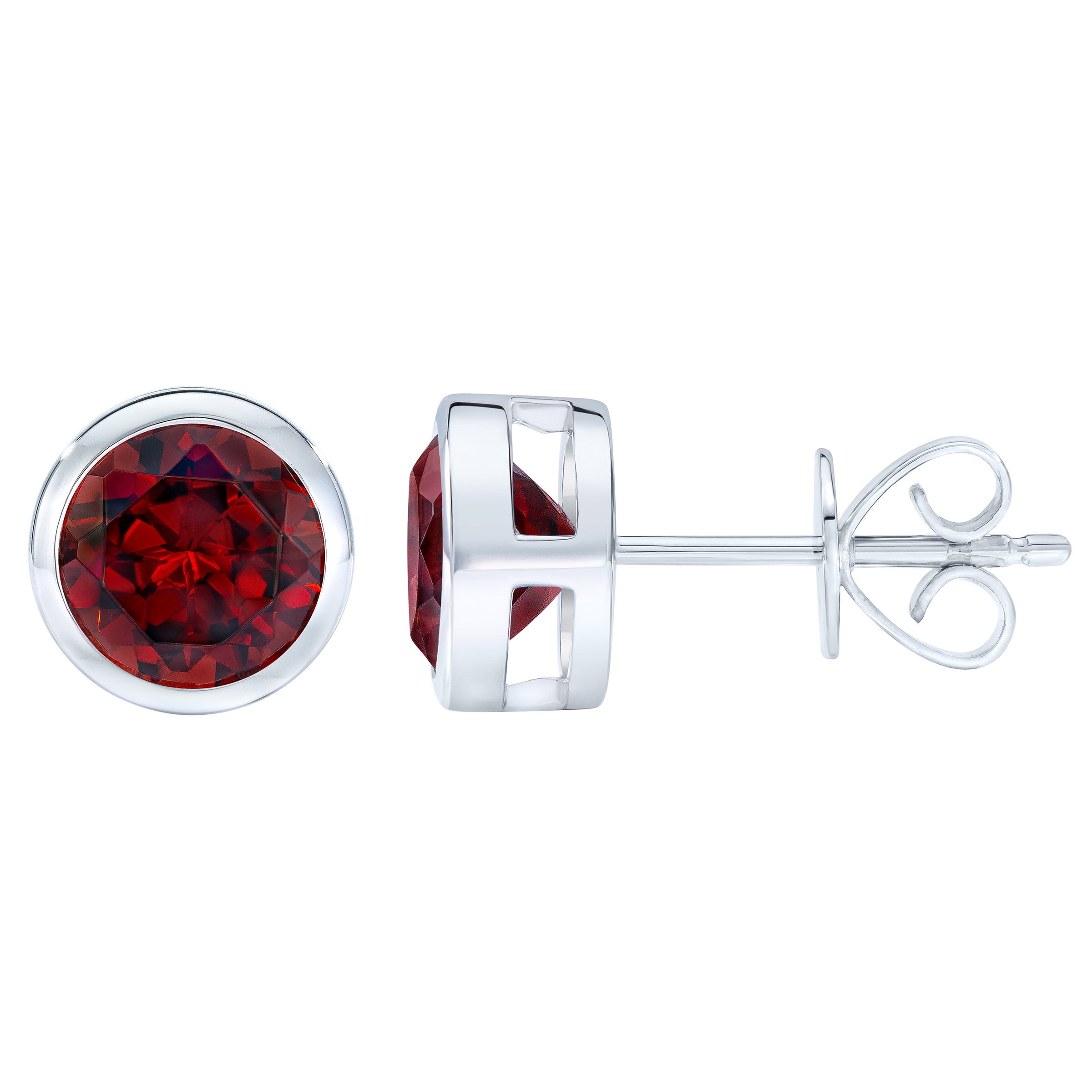 Gemstone 14kt Gold Bezel Stud Earrings