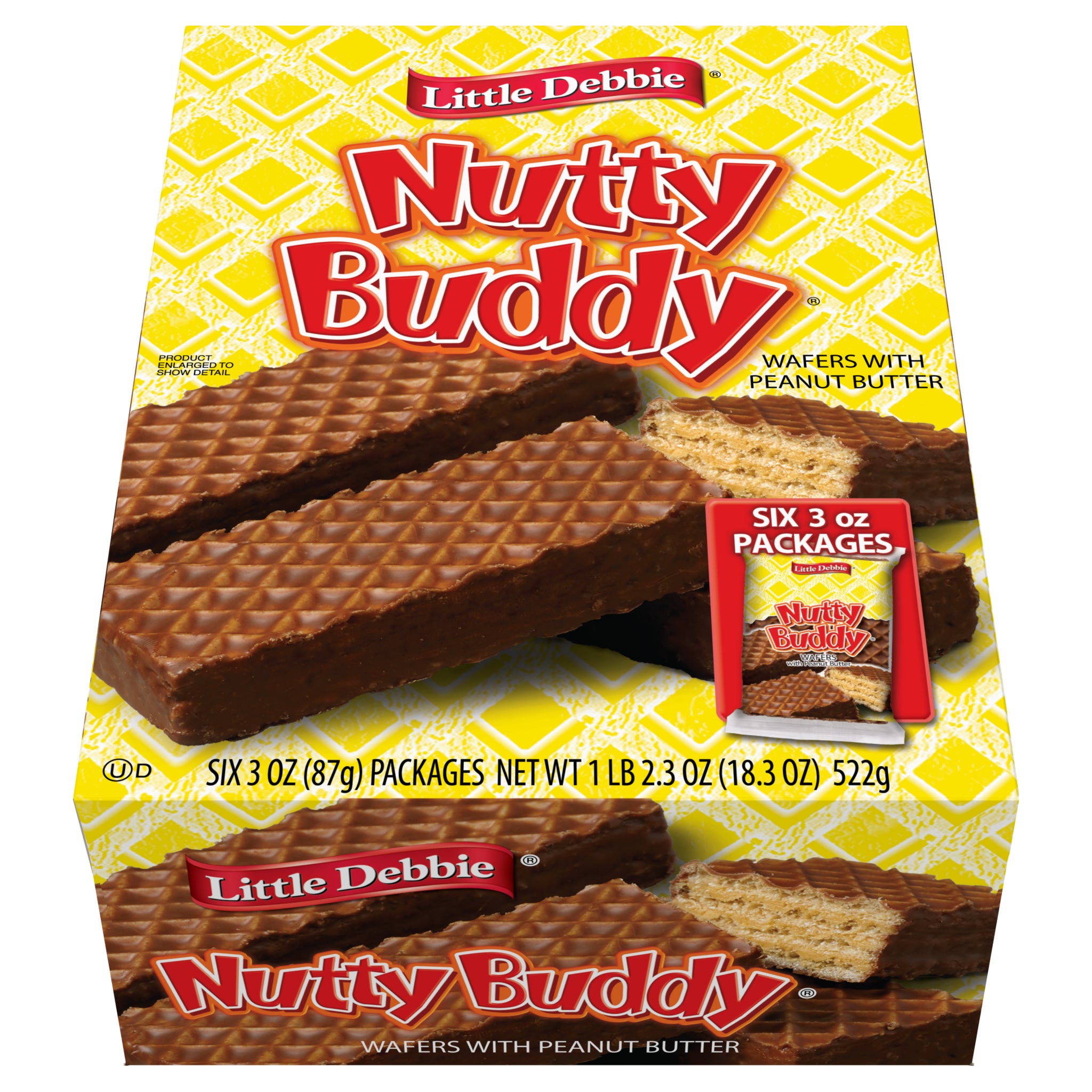 Little Debbie Nutty Buddy Bars, 3 oz, 6-count