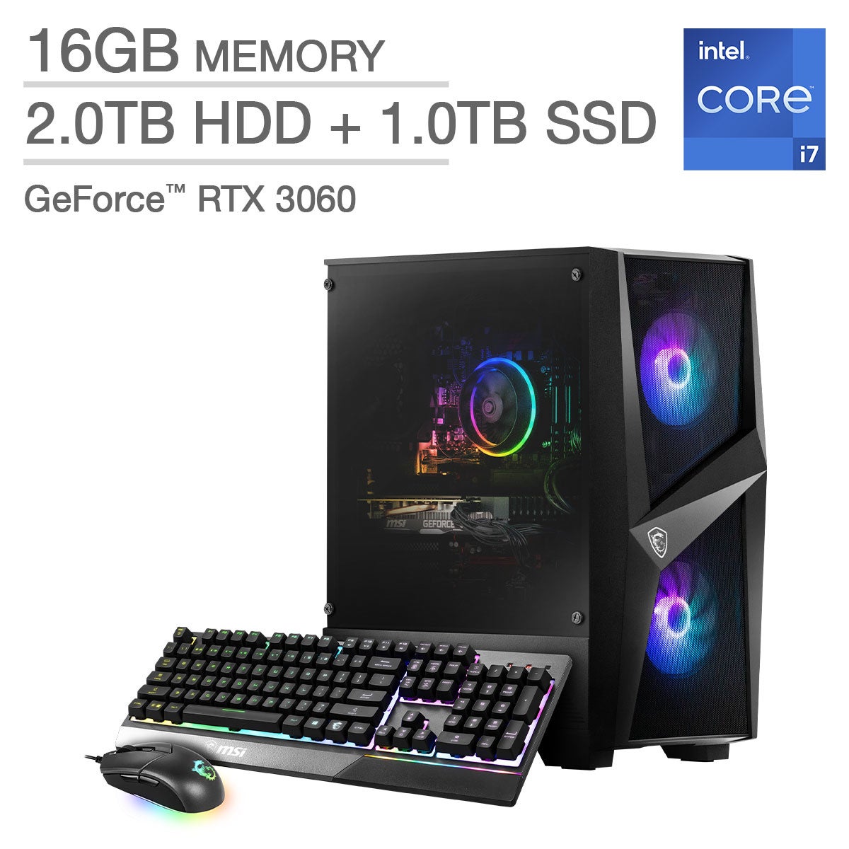 MSI Codex R Gaming Desktop - 12th Gen Intel Core i7-12700F - GeForce RTX 3060