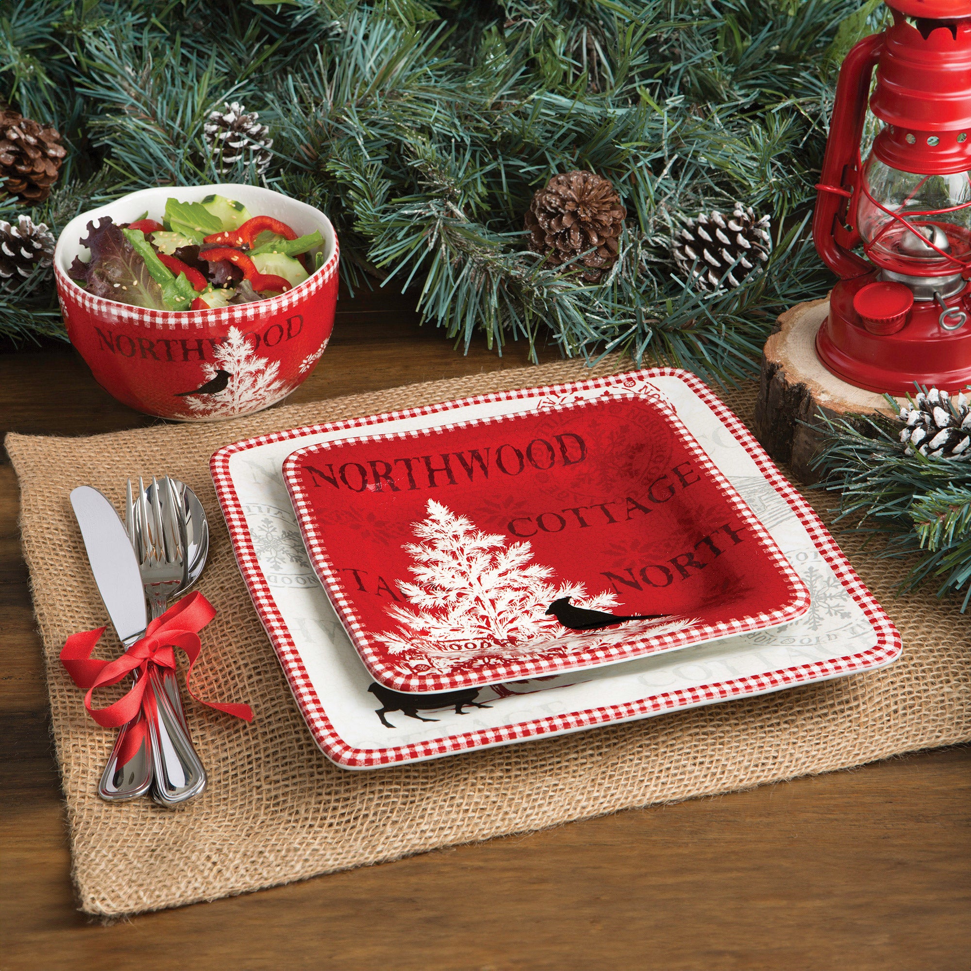 222 Fifth Northwood Cottage 12-piece Dinnerware Set