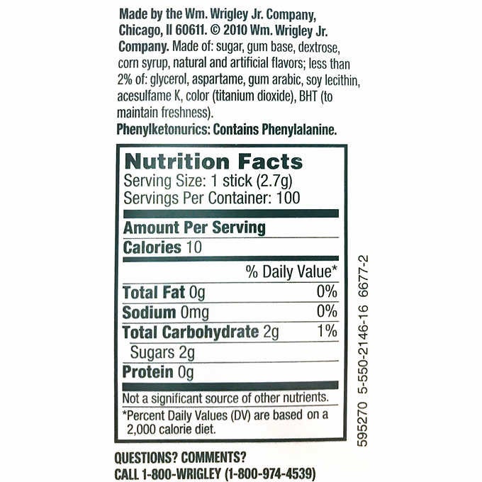 Wrigley's Doublemint Chewing Gum, 5-sticks, 40-count