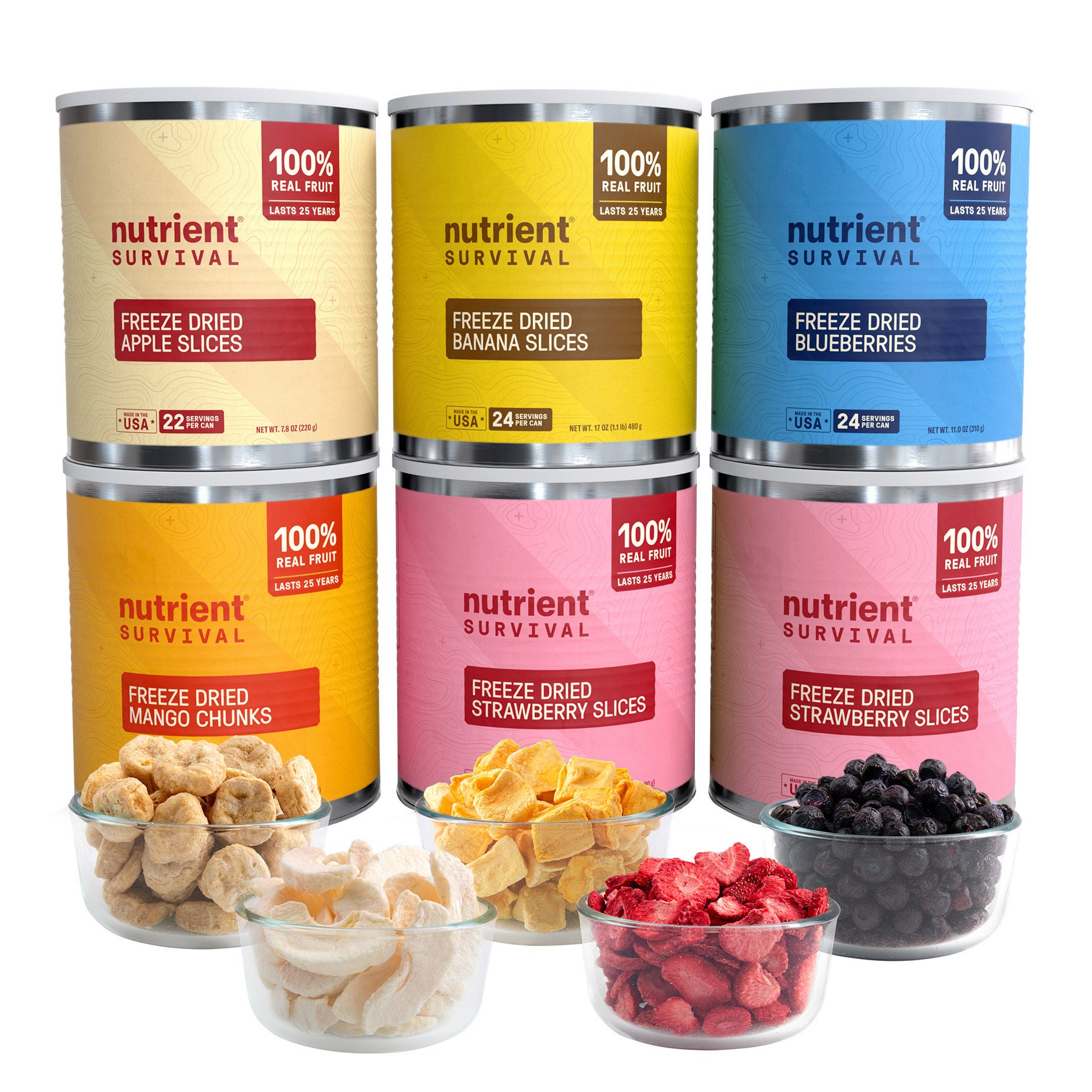 Nutrient Freeze Dried Fruit Variety 6-count (134 Total Servings)