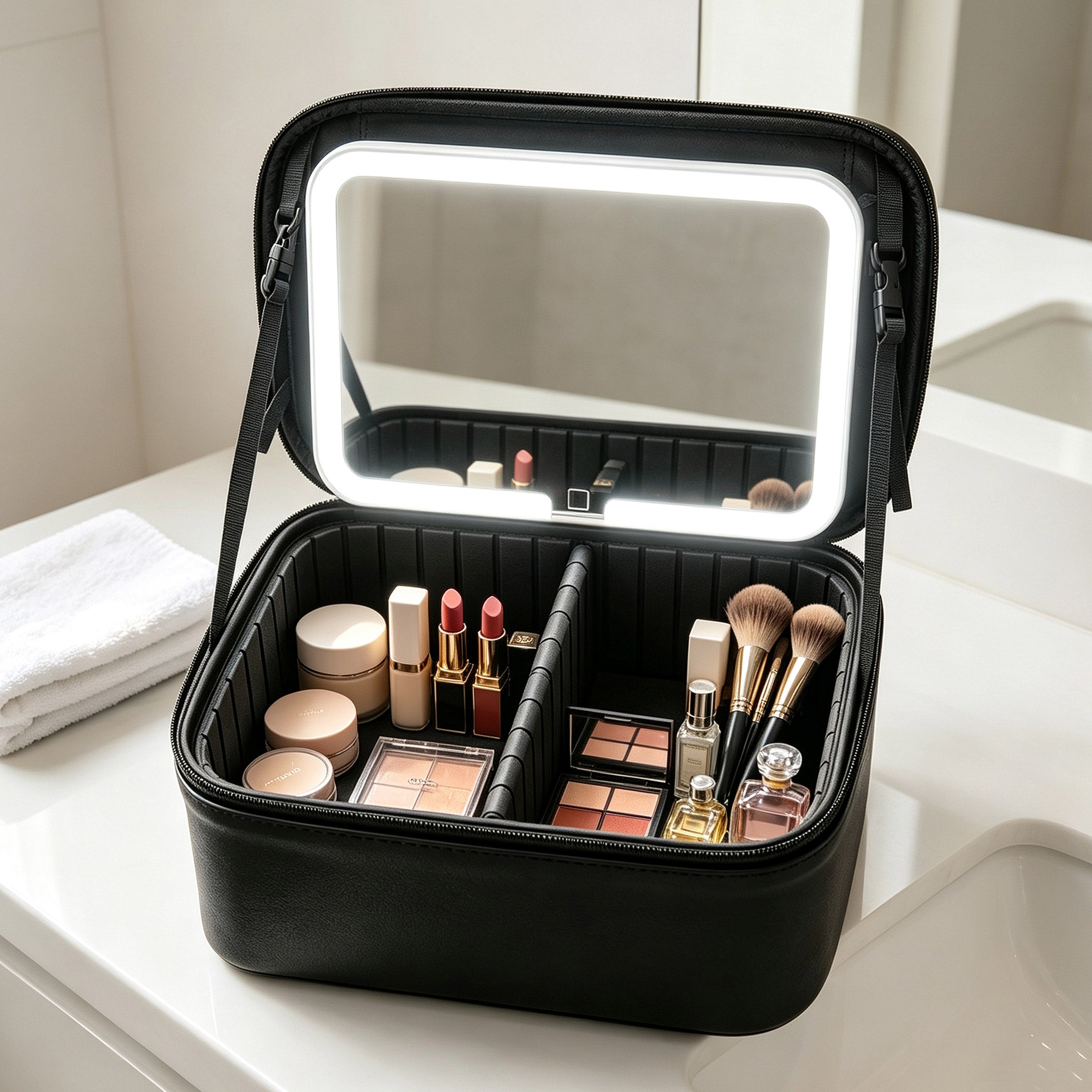 REALHER Lighted Makeup Case, with Removable Lighted Mirror
