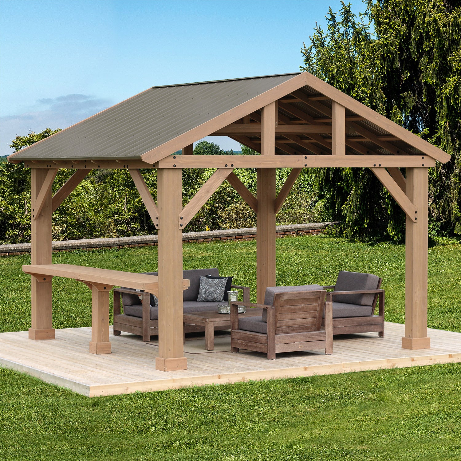 Yardistry 12' Pavilion Bar Counter
