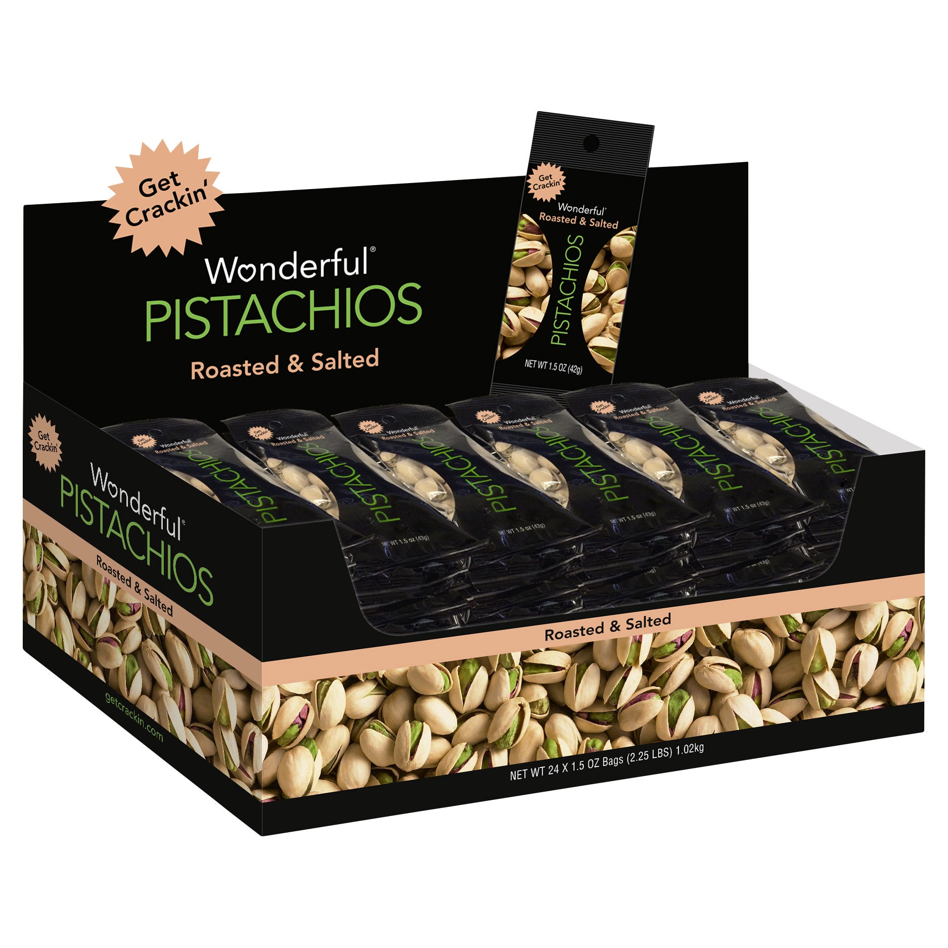 Wonderful In-Shell Pistachio Nuts, 1.5 oz, 24-count
