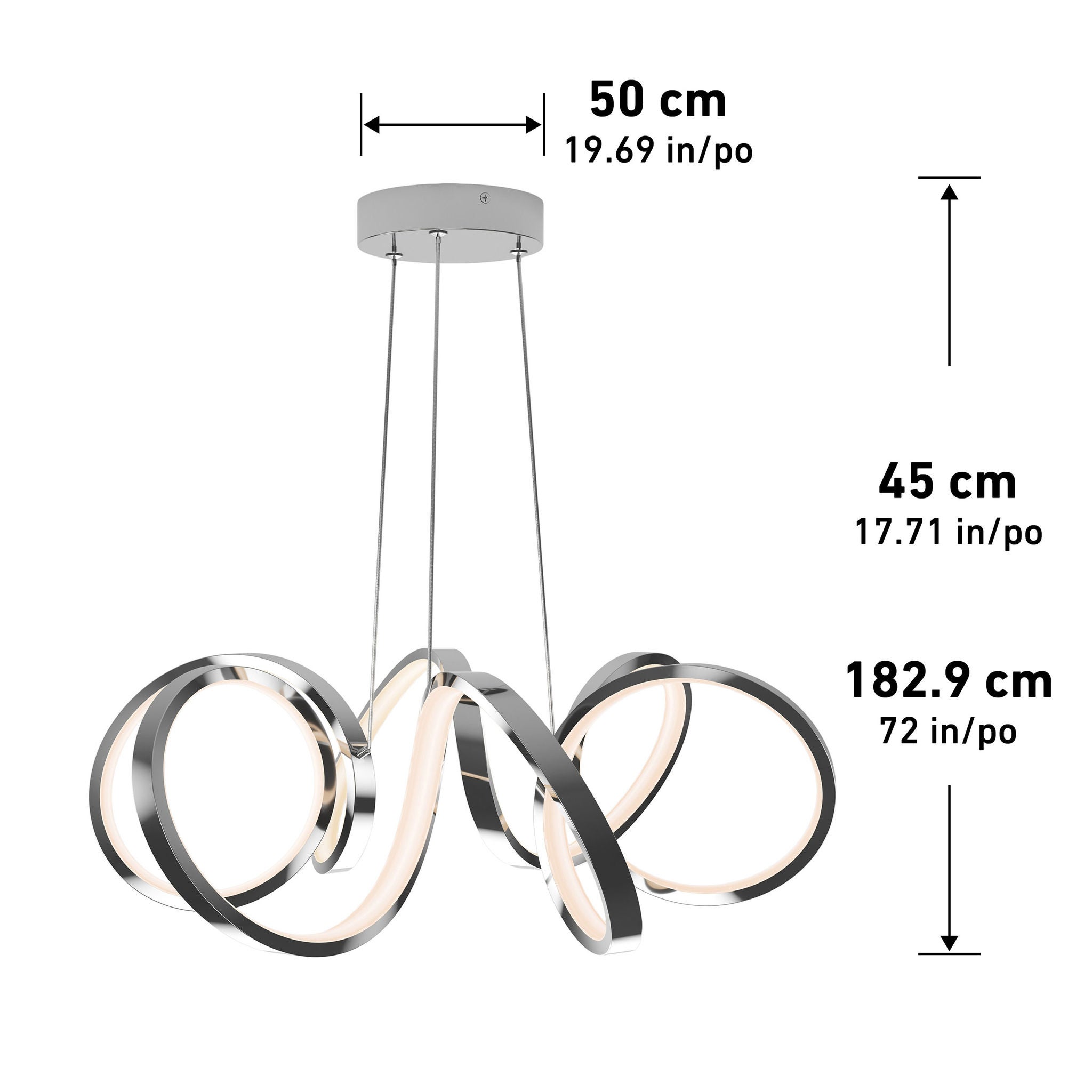 Artika Swirl Ribbon Integrated LED Pendant Light