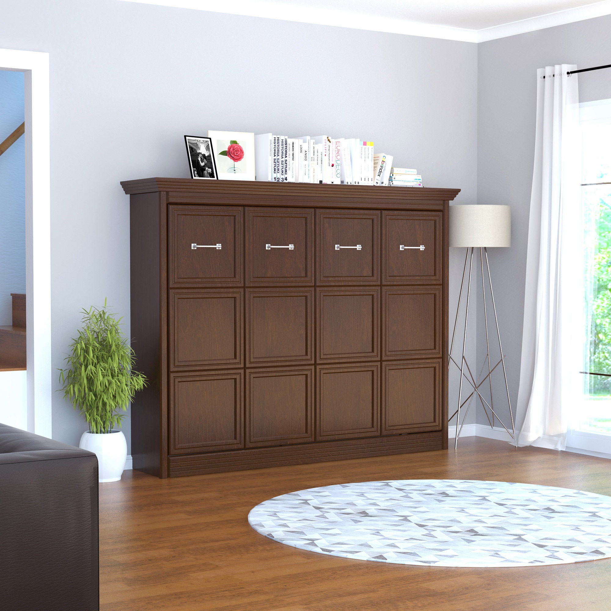 Bed & Room Brisbane Full Landscape Wall Bed in Walnut