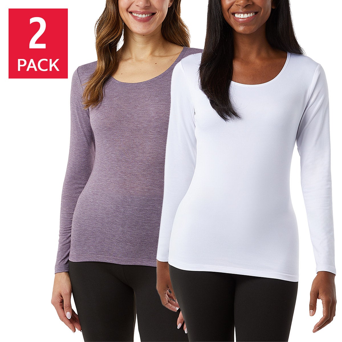 32 Degrees Women's Heat Tee, 2-pack