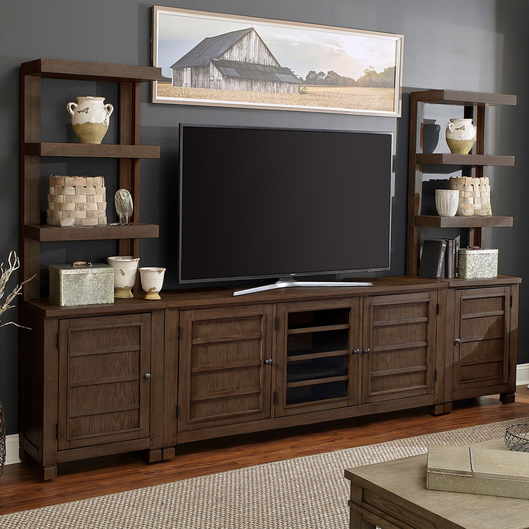 East Lake 3-piece Entertainment Wall with 65” Console