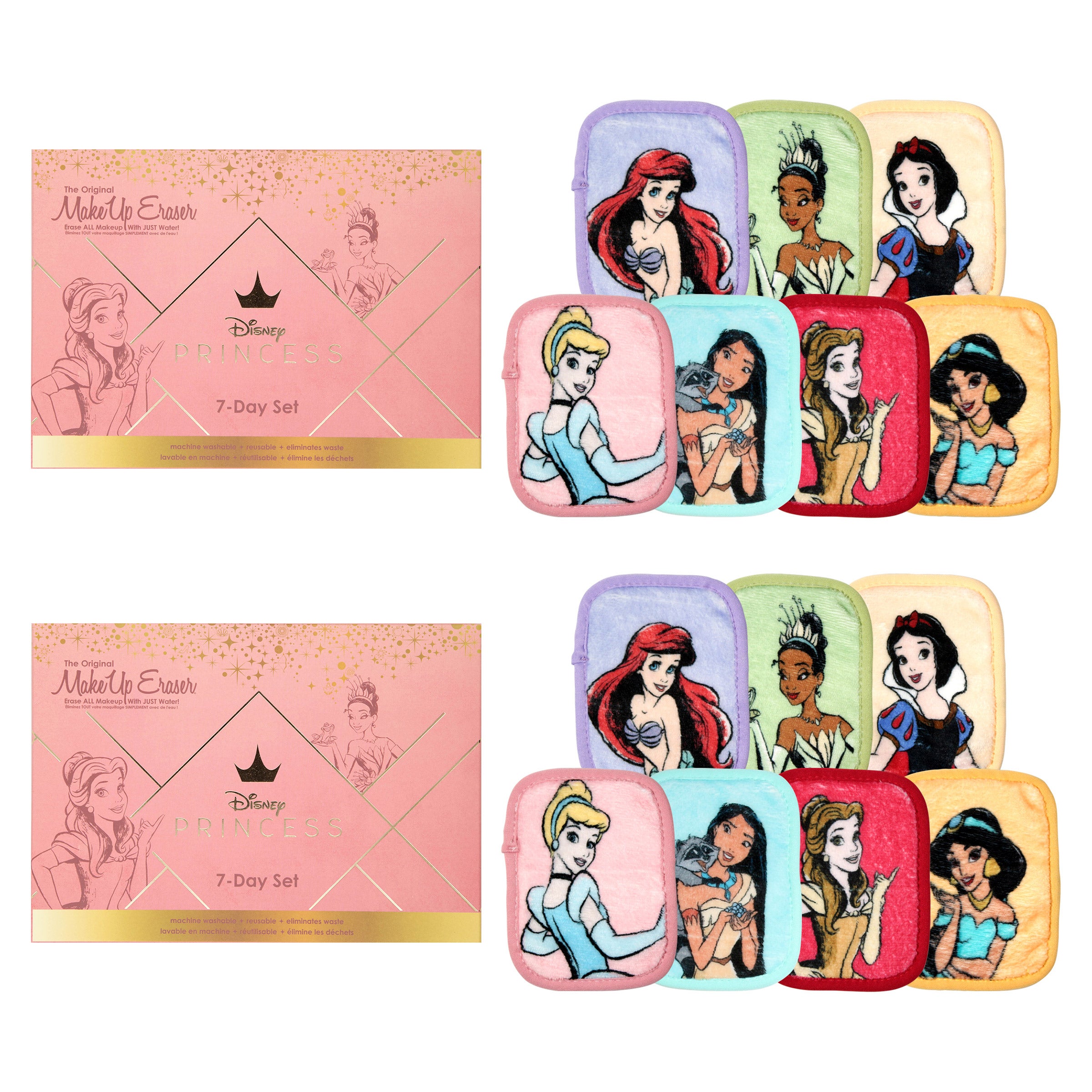 Makeup Eraser Disney Princess 7-Day Set, 2-pack