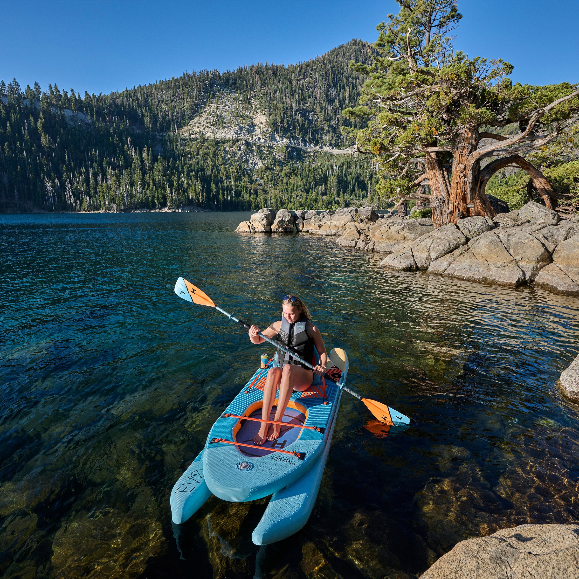 Hyperlite Evolution 9'4" 3-In-1 Hybrid Inflatable Paddle Board Package