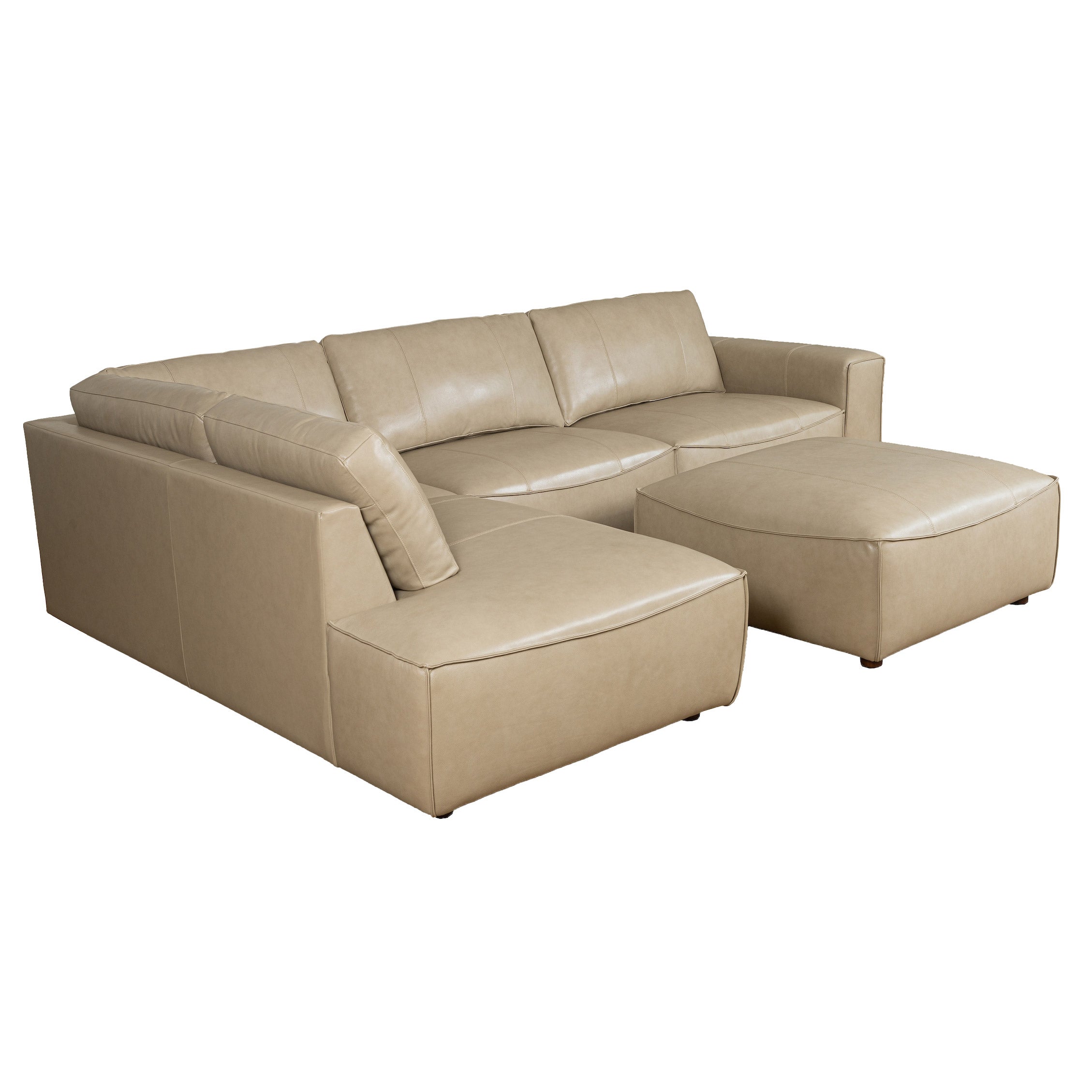 McCallis Leather Chaise Sectional