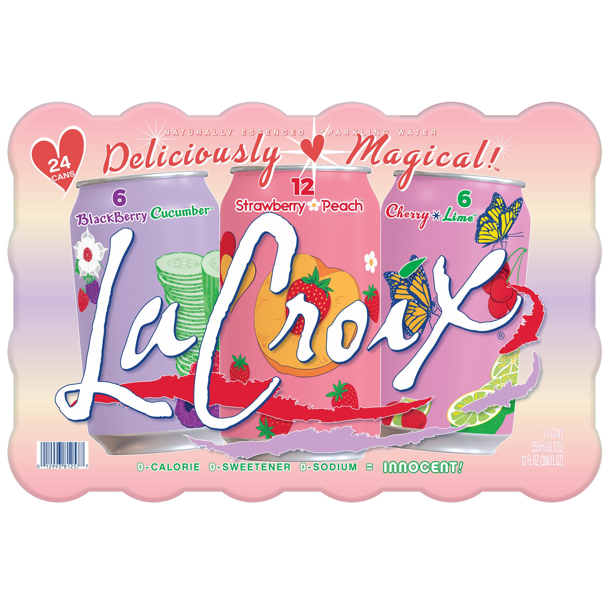 LaCroix Sparkling Water, Spring Variety Pack, 12 fl oz, 24-count