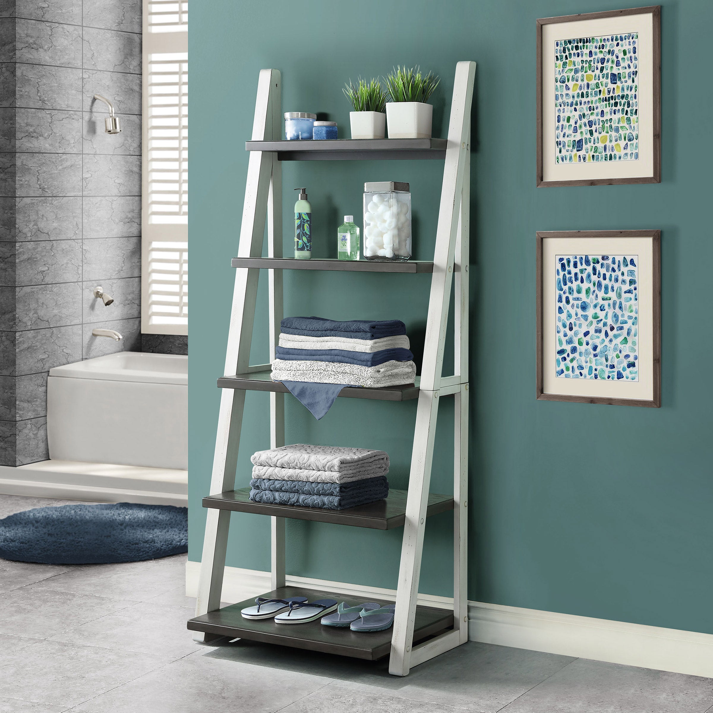 Ashlyn 72" Ladder Bookcase