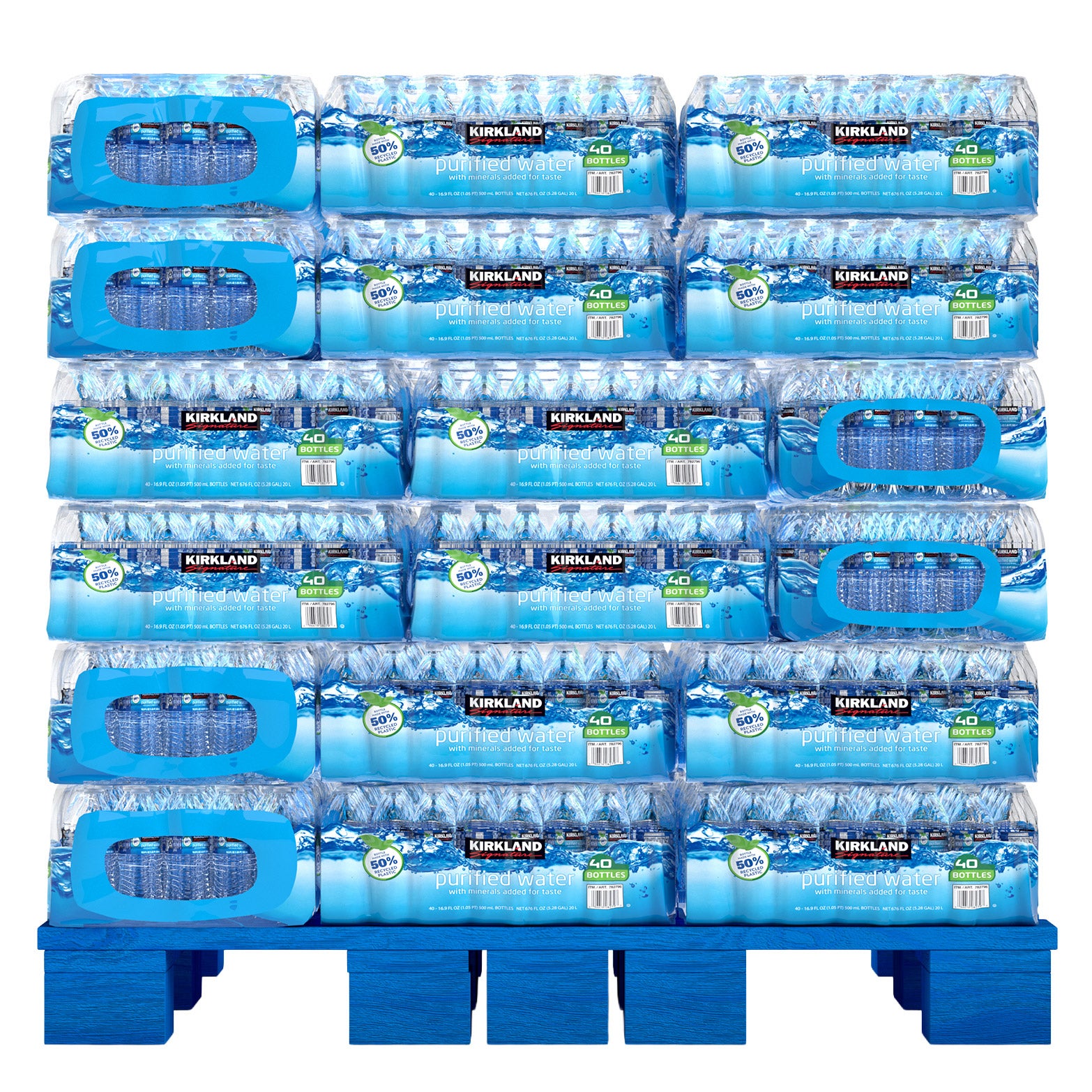 Kirkland Signature Bottled Water, 16.9 fl oz, 40-count, 48 Case Pallet - EXCL PA and NJ