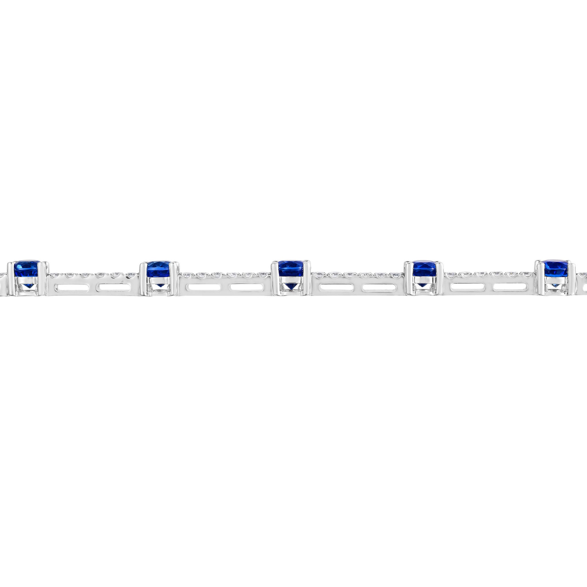 Gemstone and Diamond 14kt White Gold Bracelet