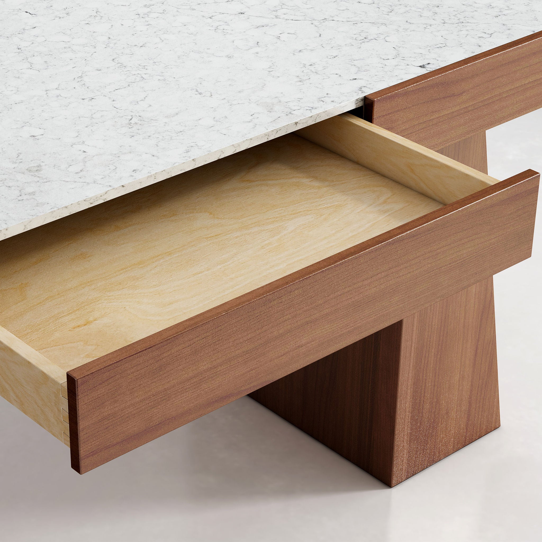 Como 63” Carrara Quartz Desk