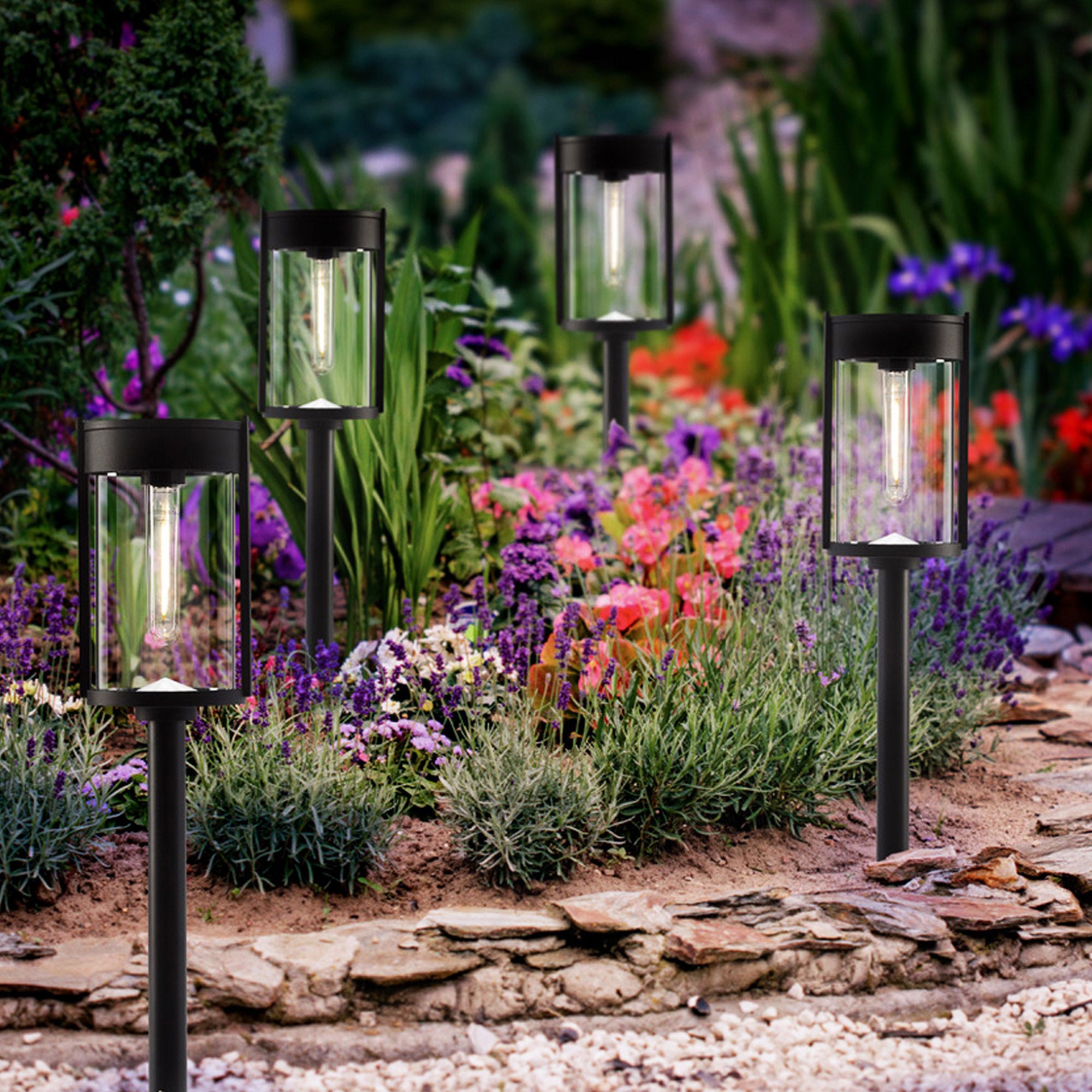 GTX Solar LED Pathway Lights, 4-pack