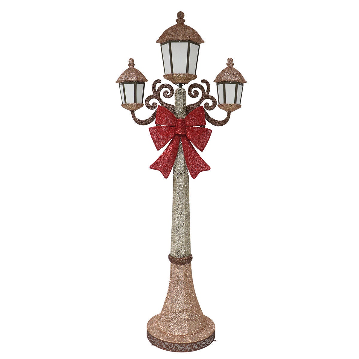 7’ Triple Lamp Post with LED Lights