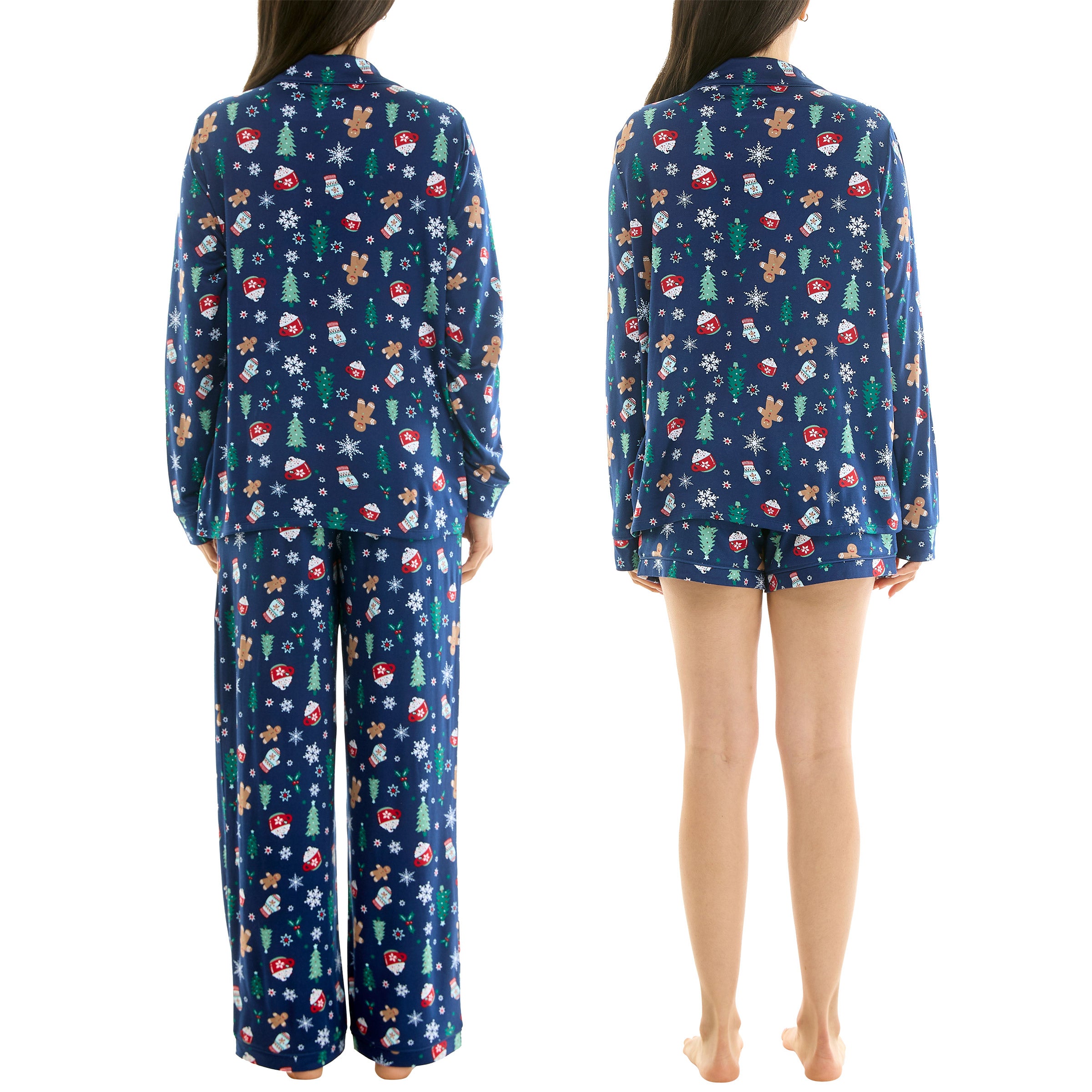 Jaclyn Women's Holiday 3-piece Notch Collar PJ Set