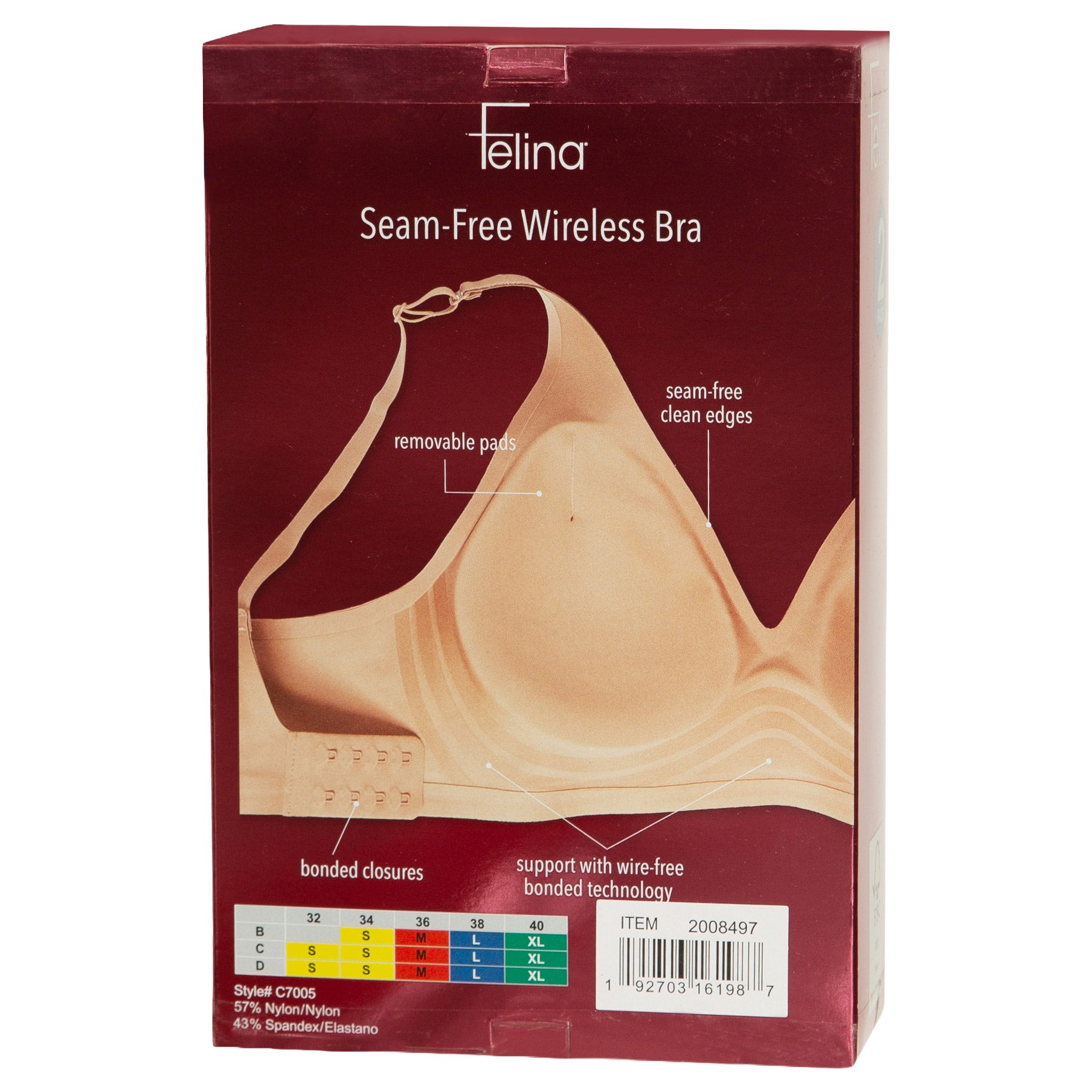 Felina Women's Wirefree Bra, 2-pack