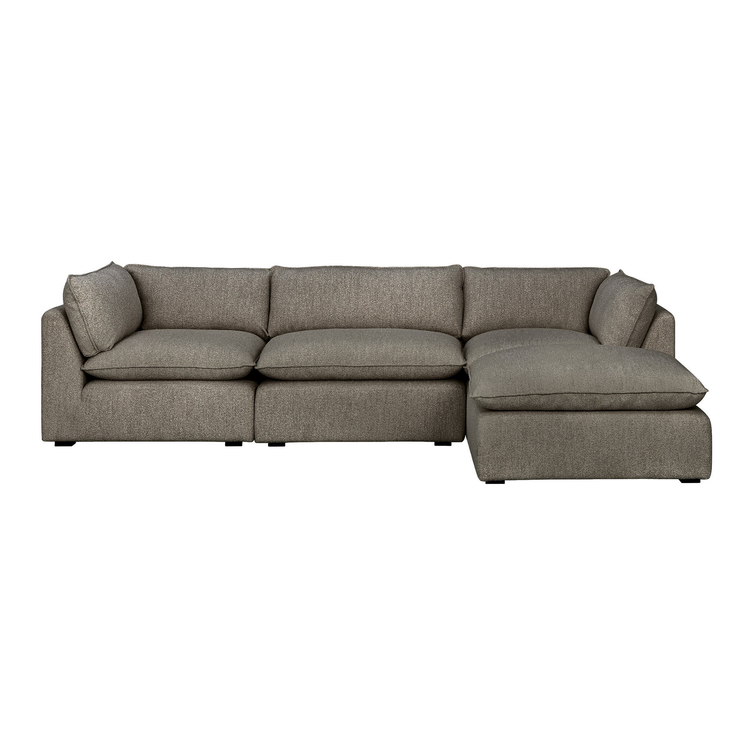 Luxe 4-piece Bouclé Fabric Modular Sectional with Luxury Cloud Seating