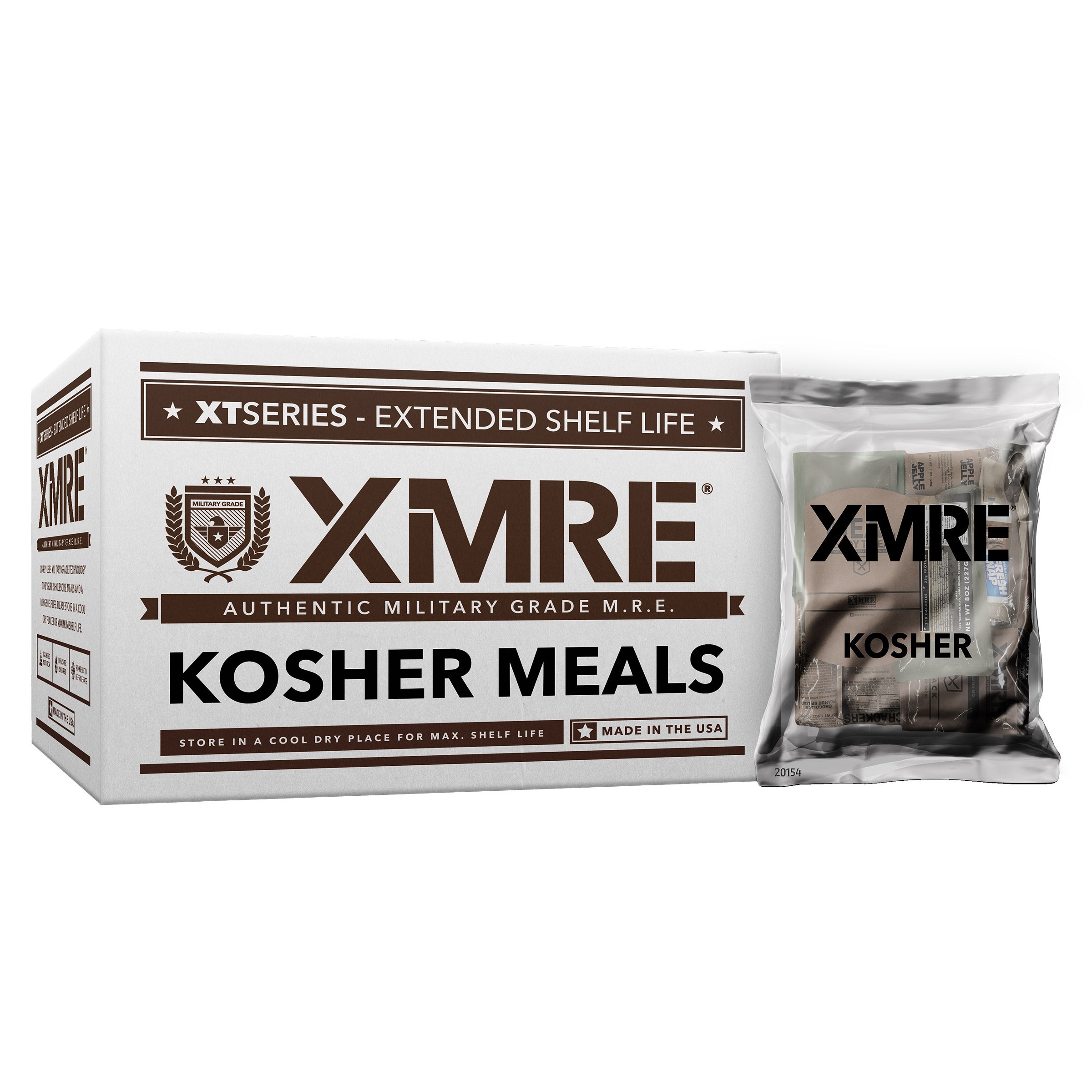 XMRE Kosher XT Emergency Food - 1 Case (12 Meals/Case, 12 Total Servings)